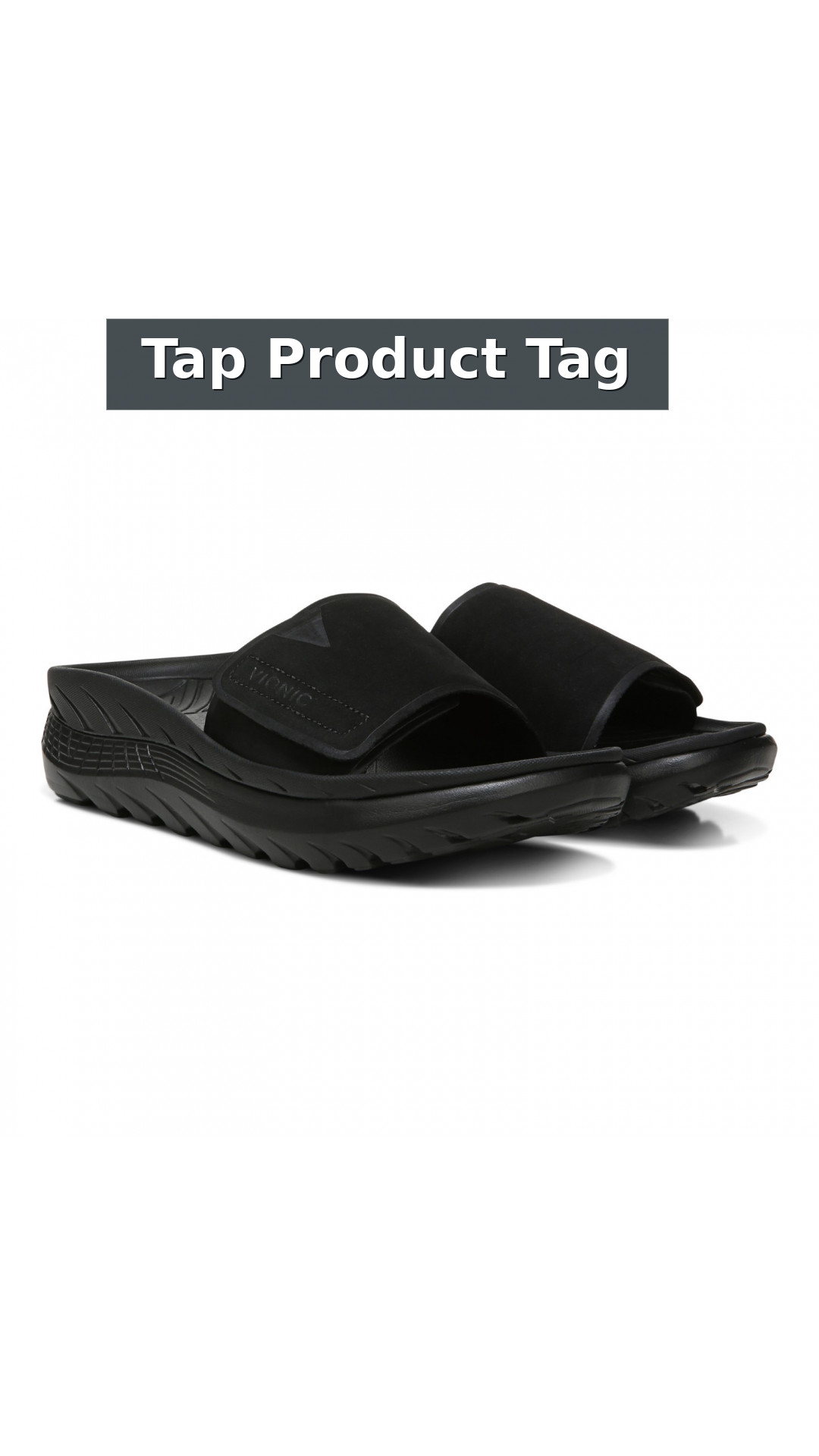 Vionic Rejuvenate Unisex Slide Recovery Sandals style detail 12: Tap Product Tag