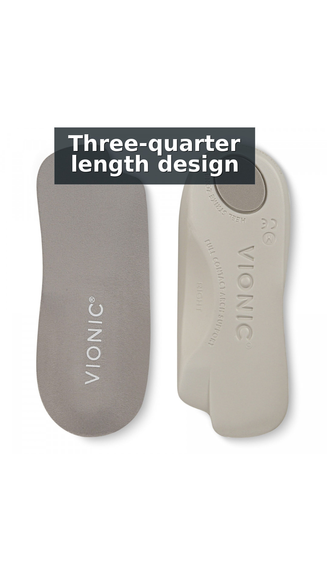 Vionic Relief 3/4 Orthotic Insoles - Compact Comfort for Tight Shoes style detail 3: Three-quarter length design