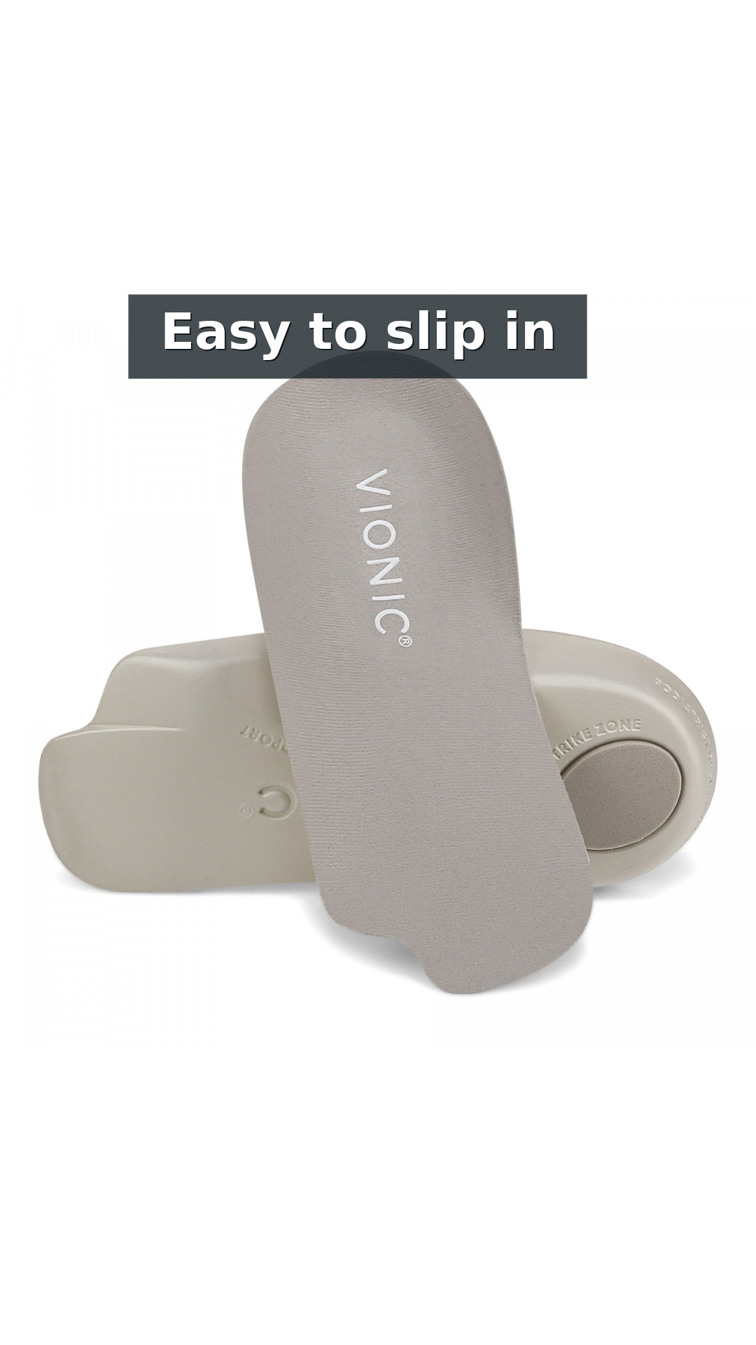 Vionic Relief 3/4 Orthotic Insoles - Compact Comfort for Tight Shoes style detail 6: Easy to slip in