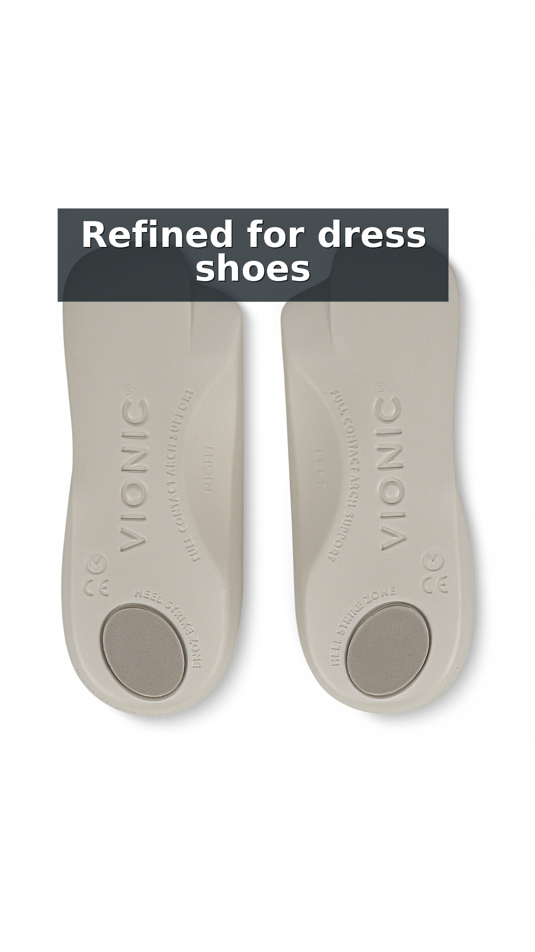 Vionic Relief 3/4 Orthotic Insoles - Compact Comfort for Tight Shoes style detail 7: Refined for dress shoes