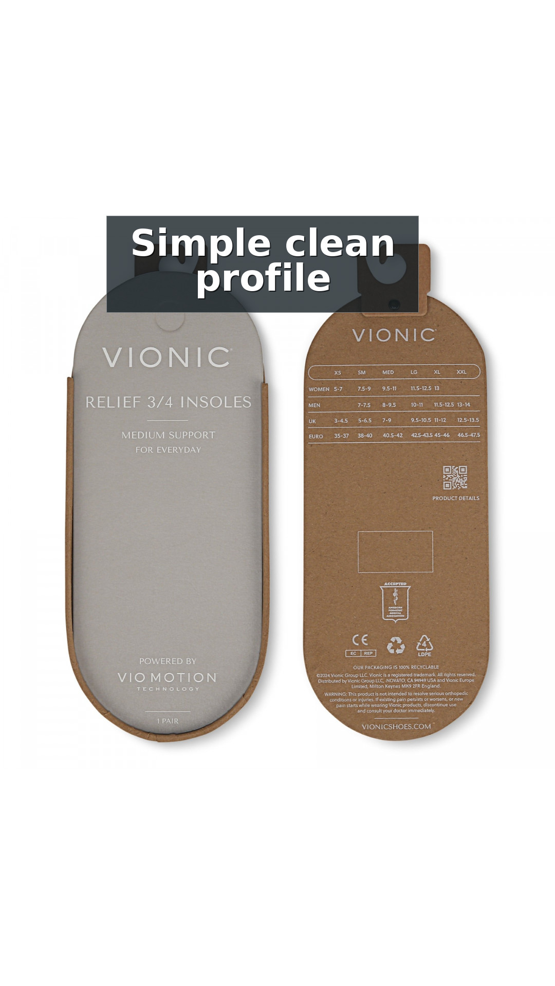 Vionic Relief 3/4 Orthotic Insoles - Compact Comfort for Tight Shoes style detail 11: Simple clean profile