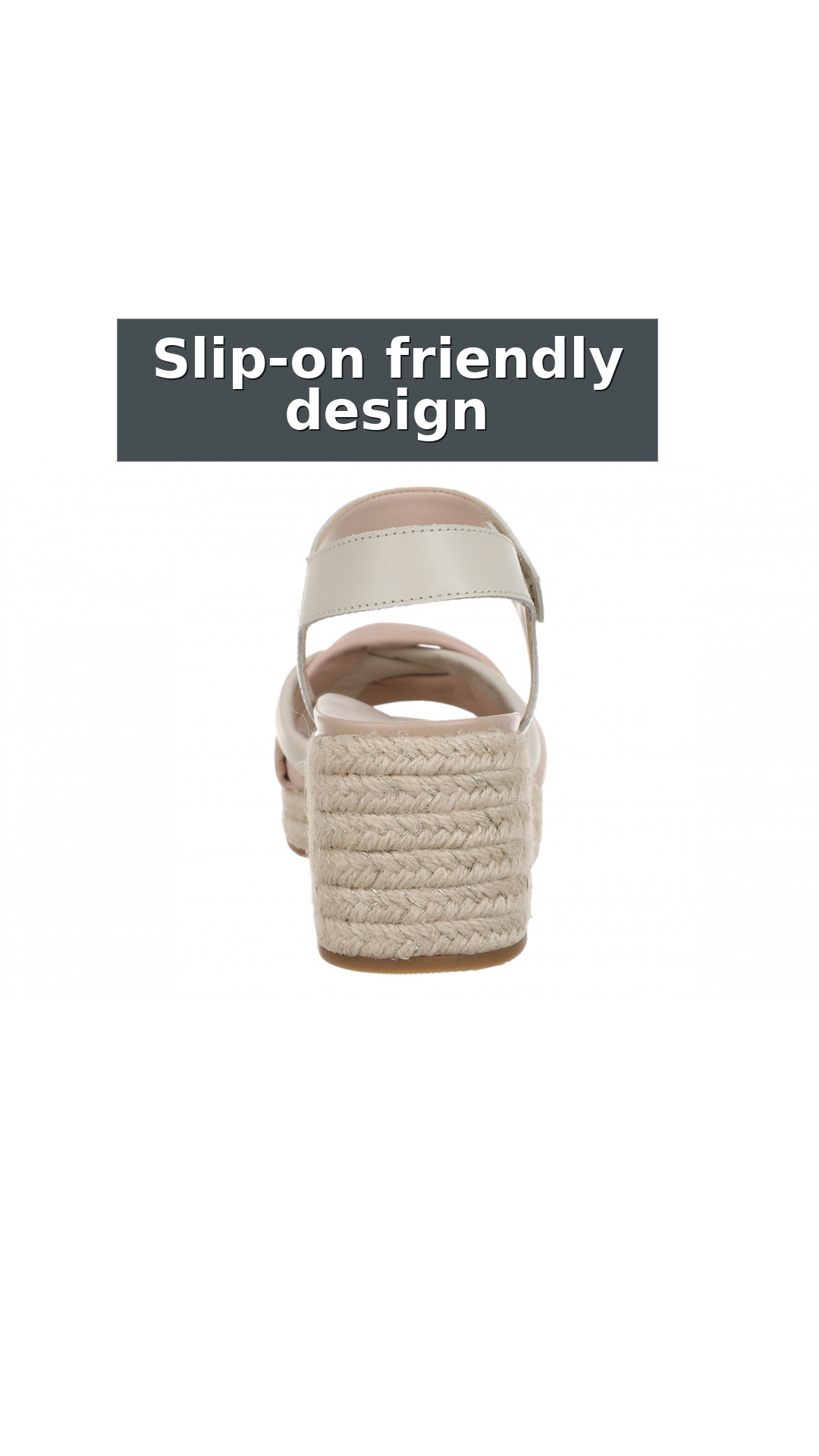 Vionic Saratoga Women's Orthotic Support Espadrille Wedge Sandal style detail 11: Slip-on friendly design