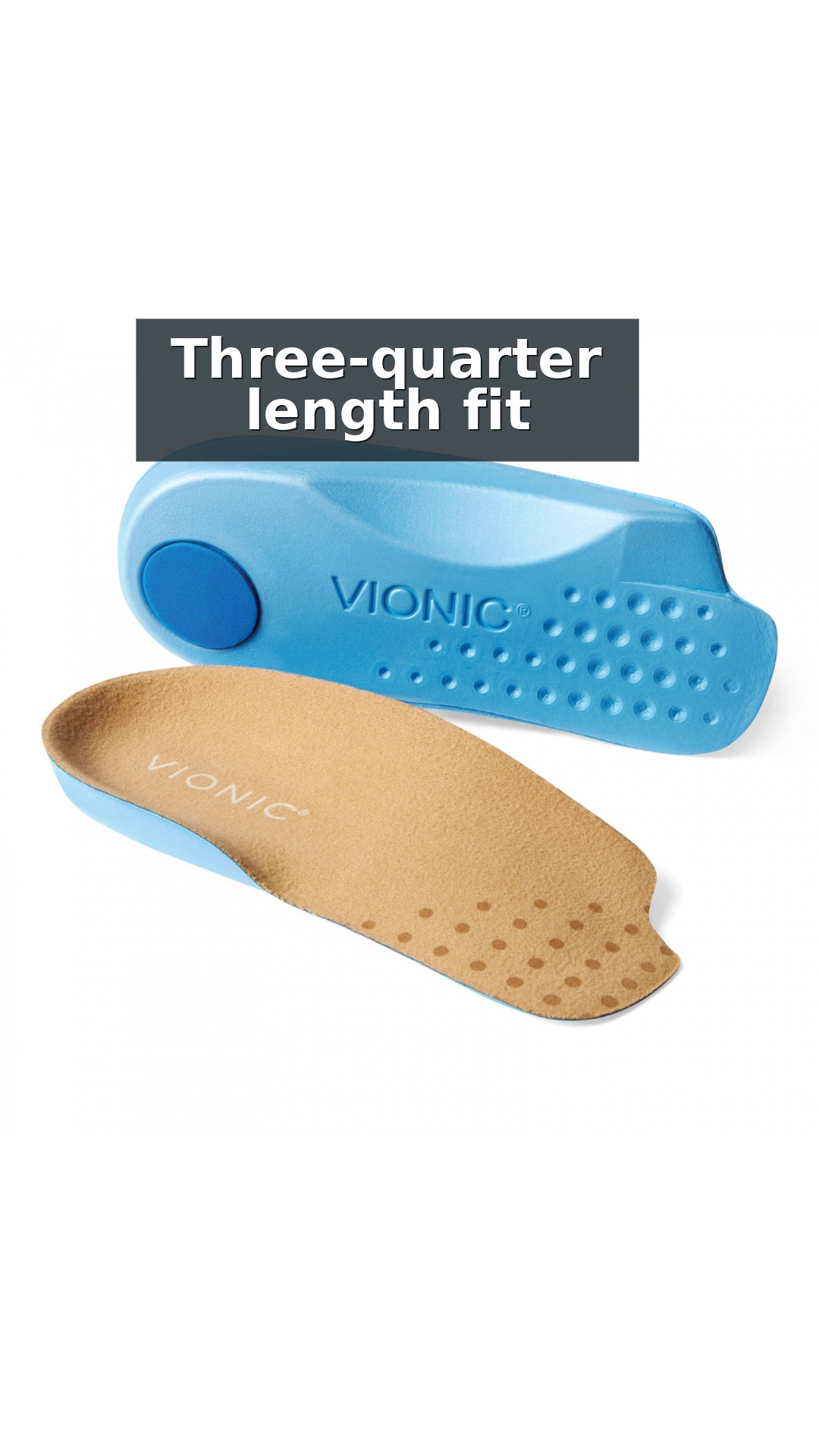 Vionic Relief Unisex 3/4 Length Orthotic Insole style detail 2: Three-quarter length fit