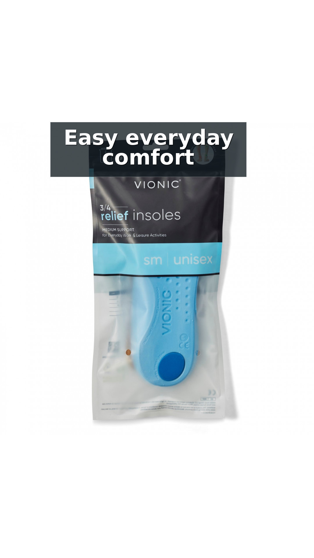 Vionic Relief Unisex 3/4 Length Orthotic Insole style detail 3: Easy everyday comfort