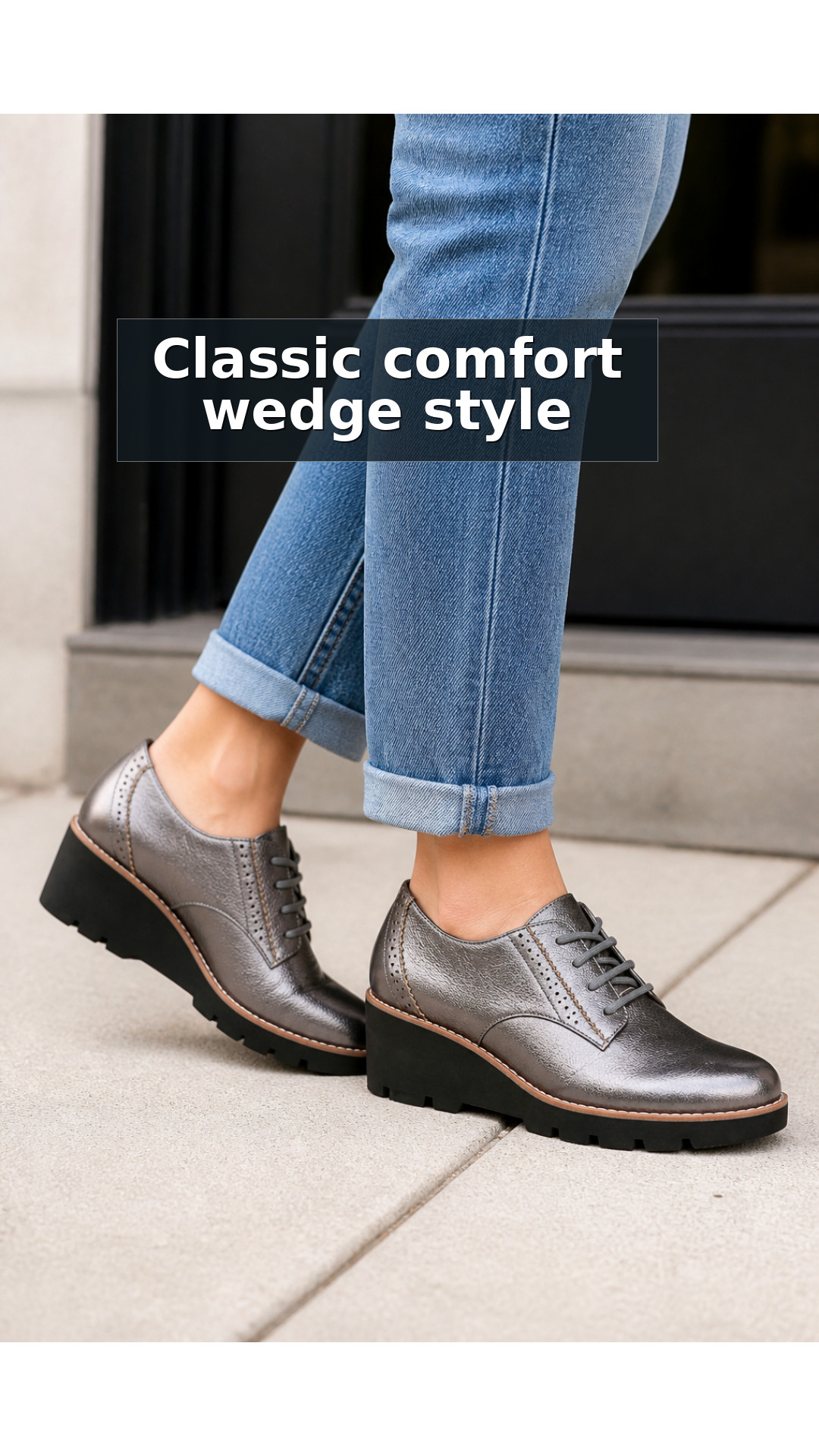 Vionic Anaheim Women's Comfort Wedge Oxford Derby Shoe