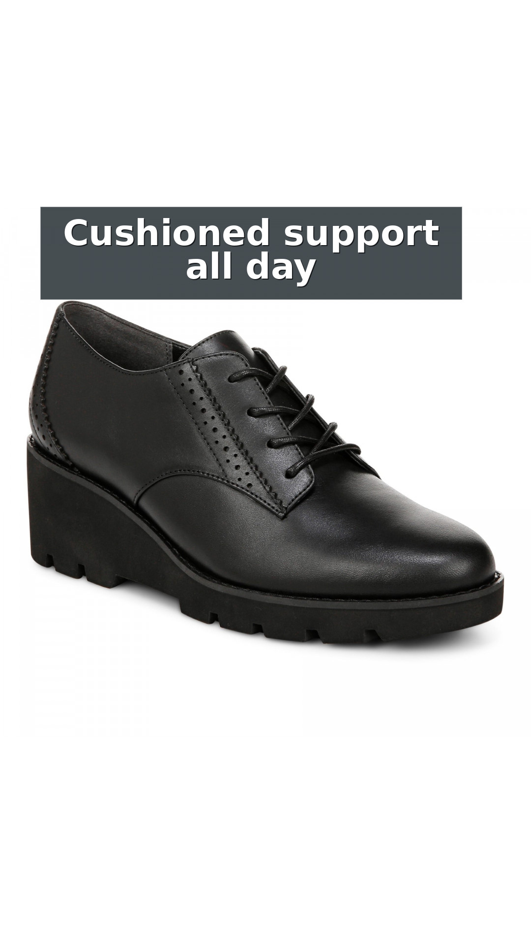 Vionic Anaheim Women's Comfort Wedge Oxford Derby Shoe style detail 3: Cushioned support all day