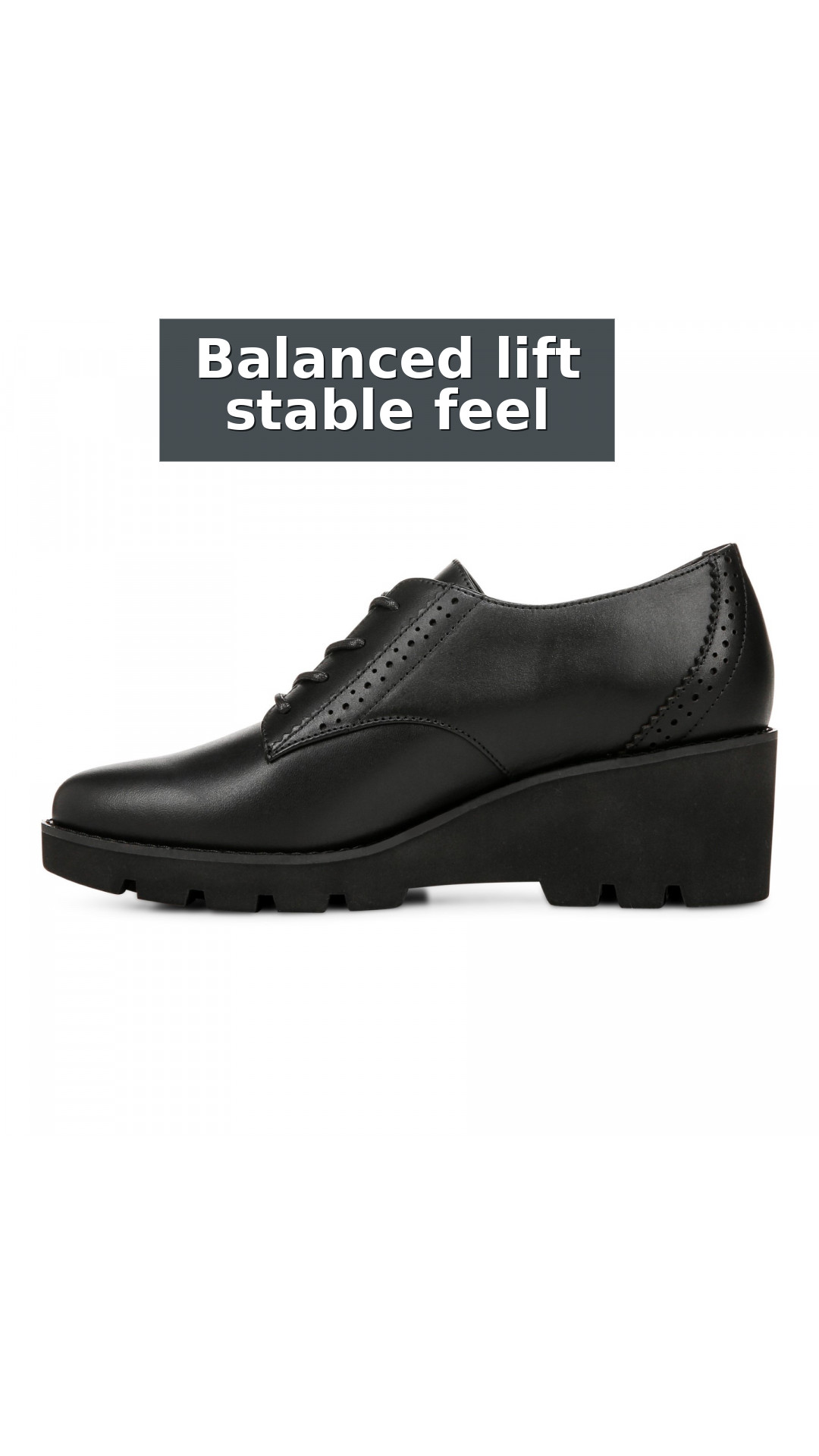 Vionic Anaheim Women's Comfort Wedge Oxford Derby Shoe style detail 8: Balanced lift stable feel