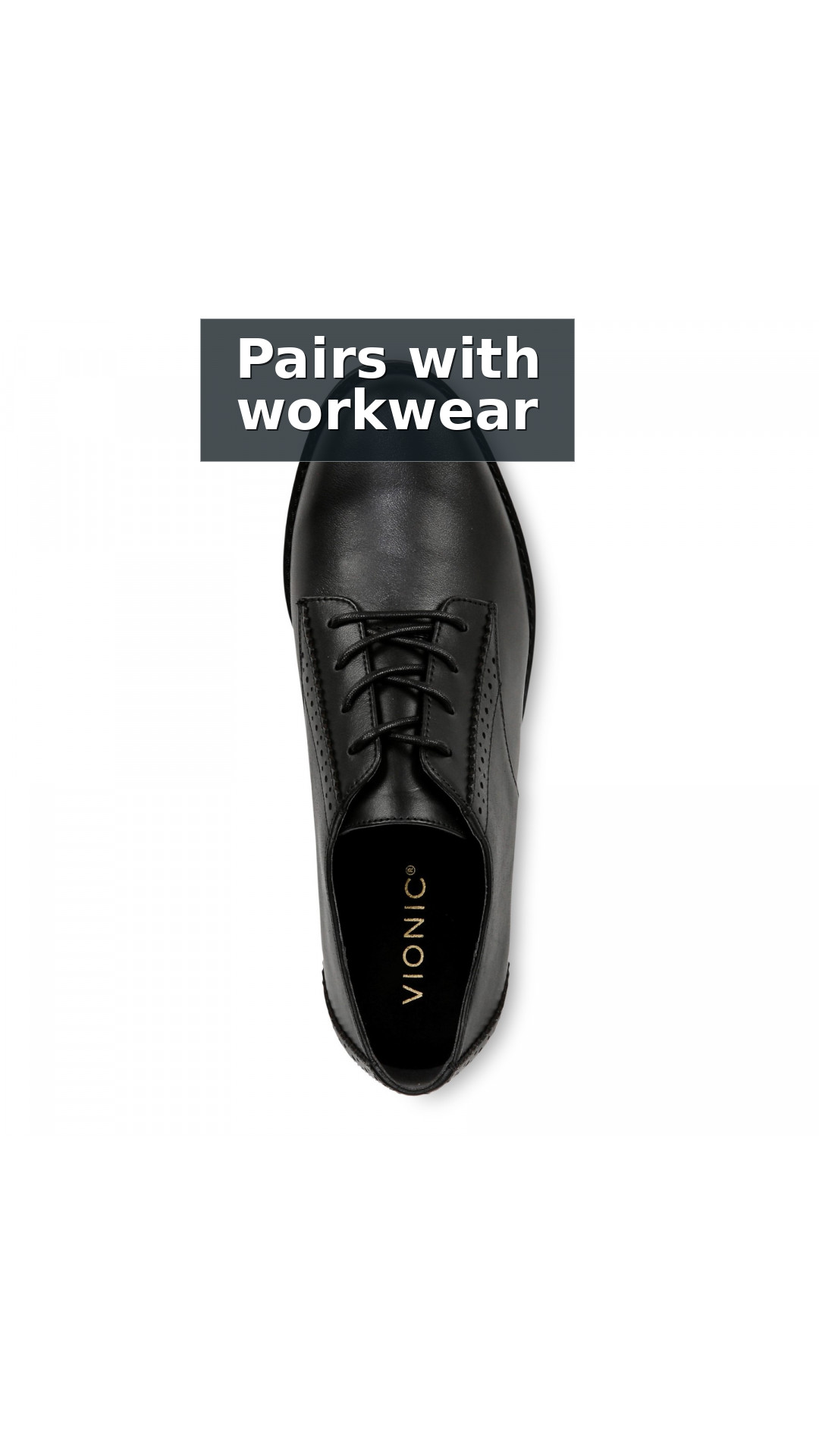 Vionic Anaheim Women's Comfort Wedge Oxford Derby Shoe style detail 10: Pairs with workwear