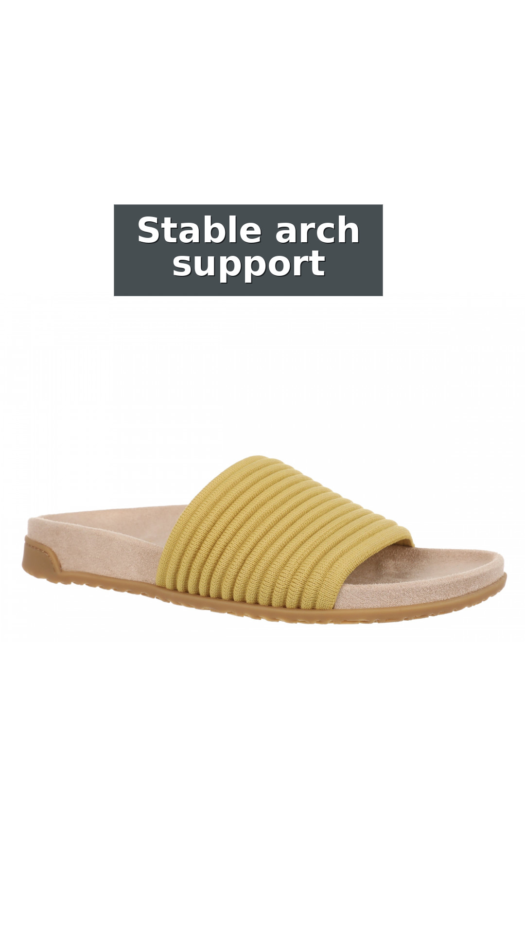 Vionic Evie Knit Women's Comfortable Supportive Slide Sandal style detail 7: Stable arch support