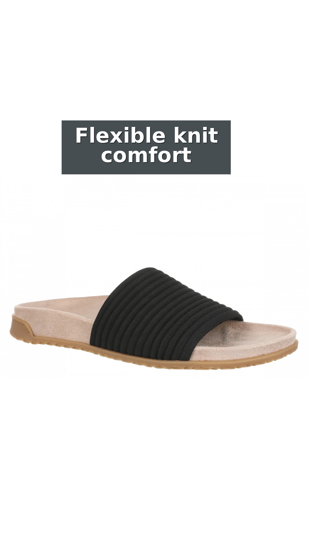 Vionic Evie Knit Women's Comfortable Supportive Slide Sandal style detail 8: Flexible knit comfort