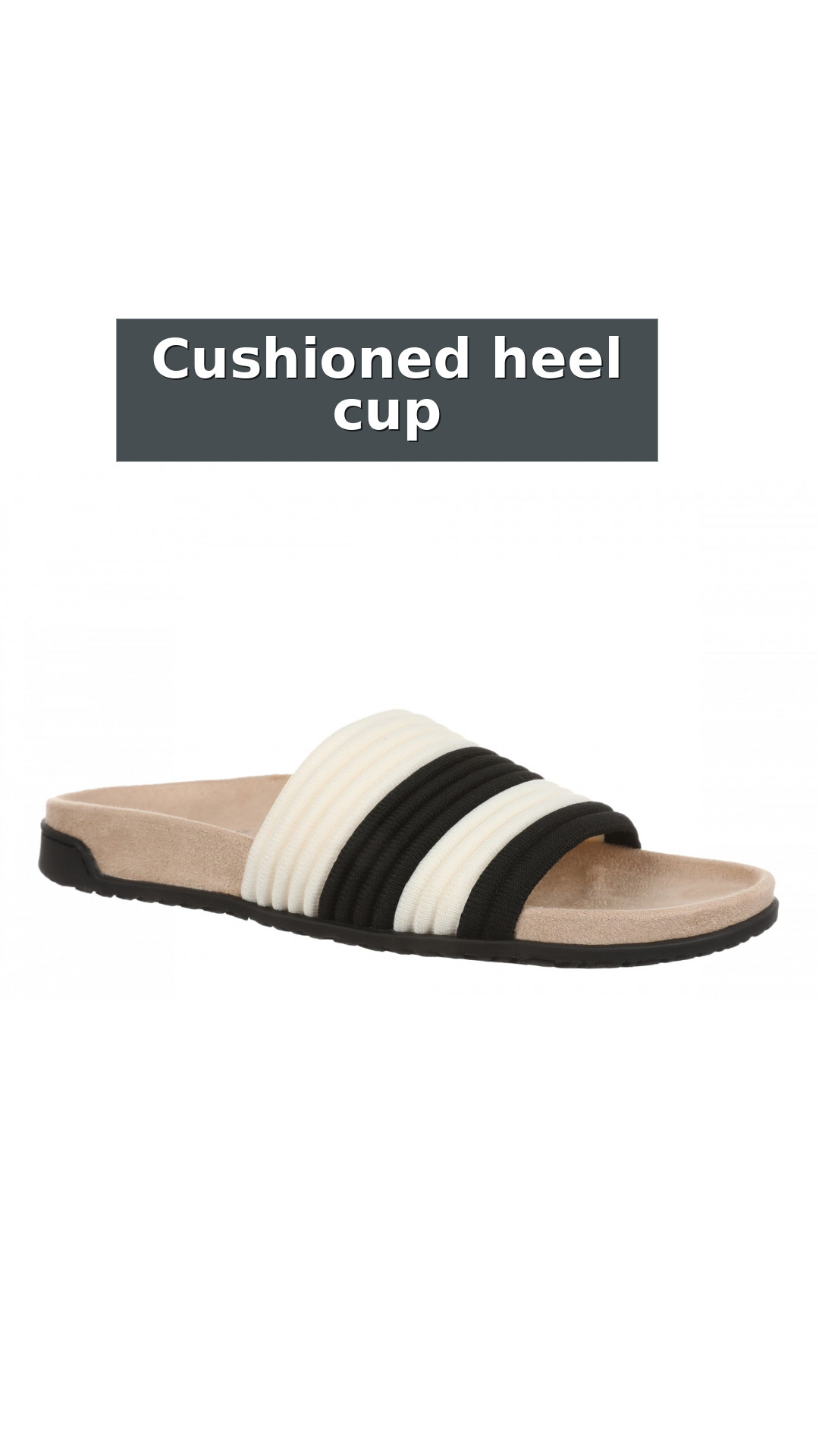 Vionic Evie Knit Women's Comfortable Supportive Slide Sandal style detail 10: Cushioned heel cup