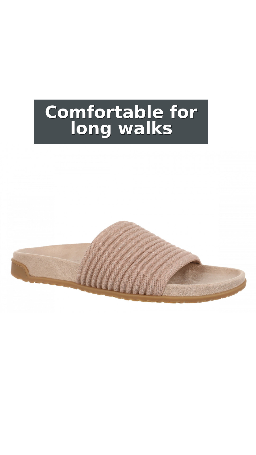 Vionic Evie Knit Women's Comfortable Supportive Slide Sandal style detail 11: Comfortable for long walks