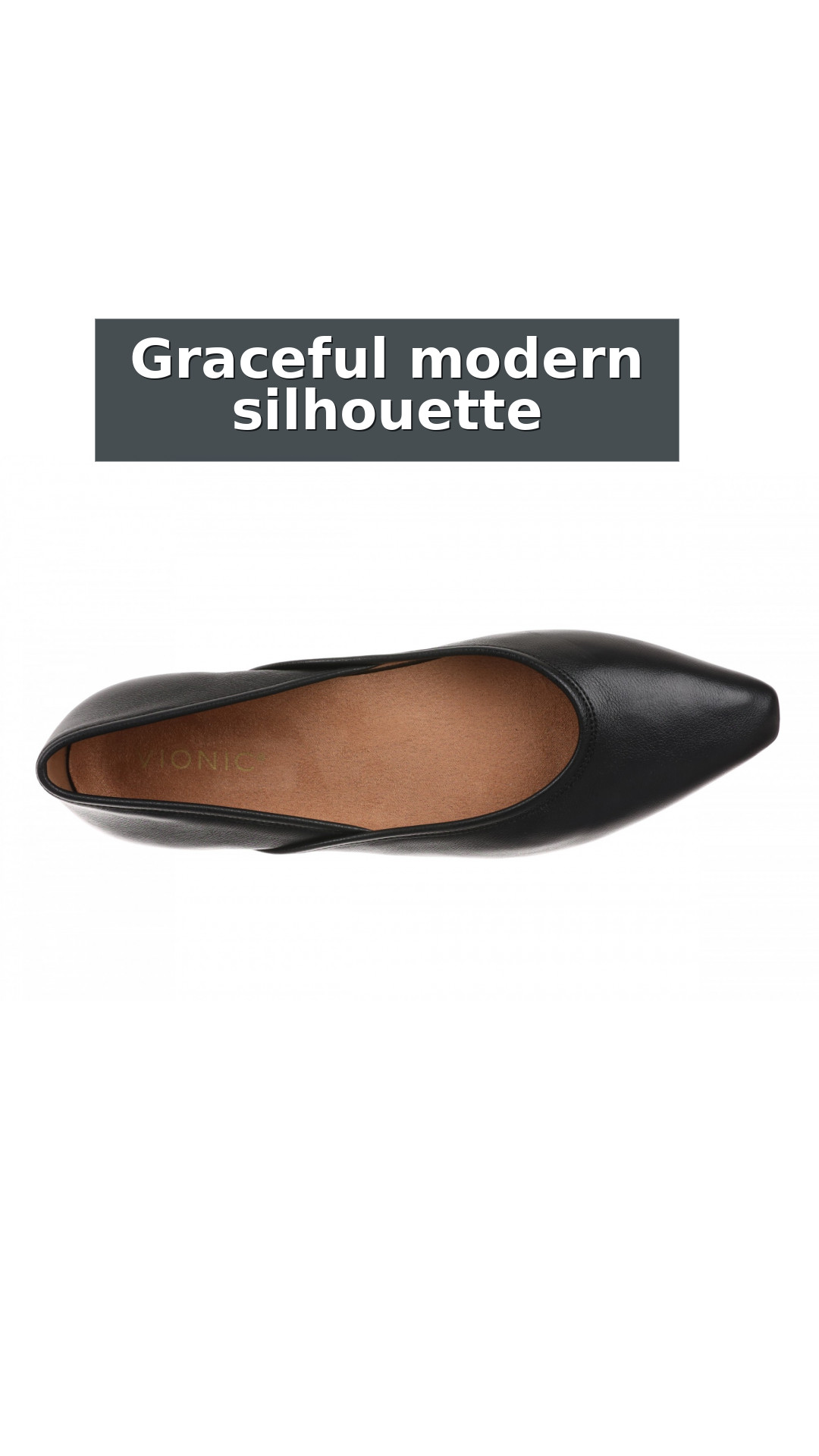 Vionic Gracia Women's Comfort Ballerina Shoe with Arch Support style detail 9: Graceful modern silhouette