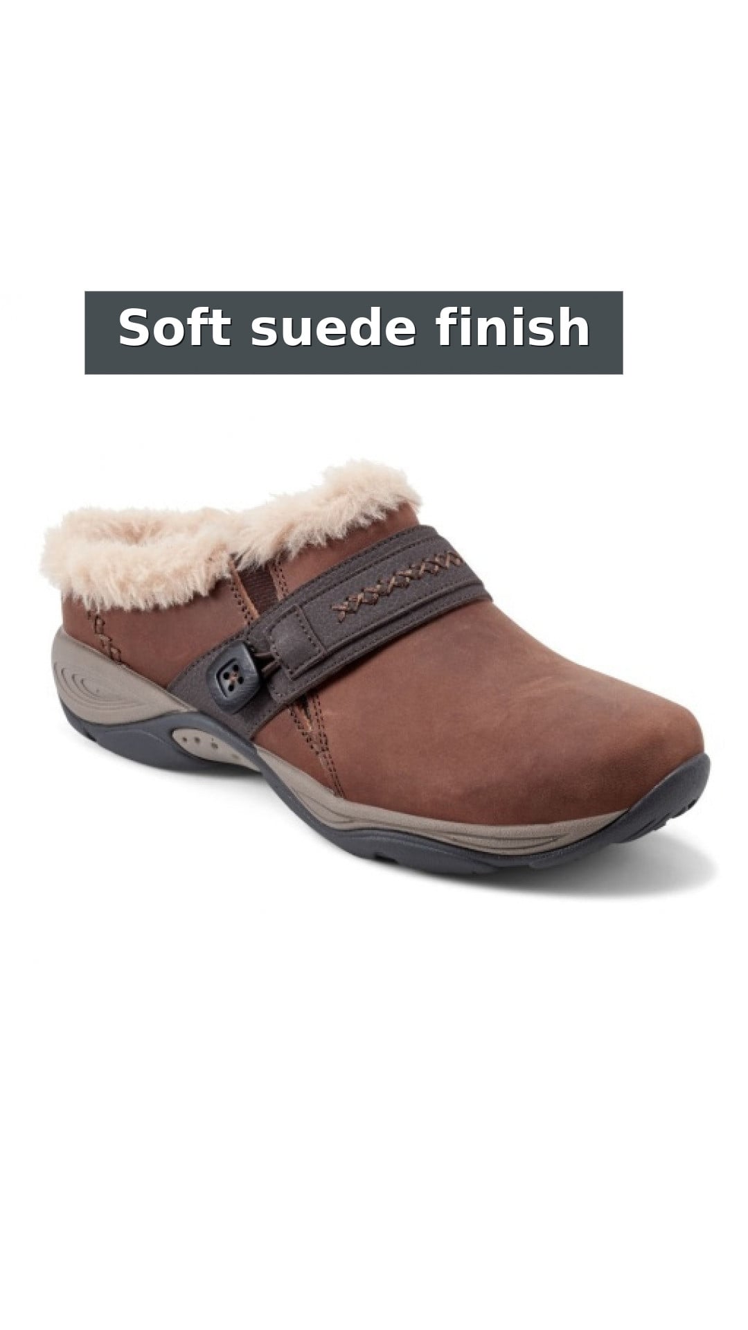 Easy Spirit Elinn Cushioned Arch-Support Slip-On Women's Clog style detail 4: Soft suede finish