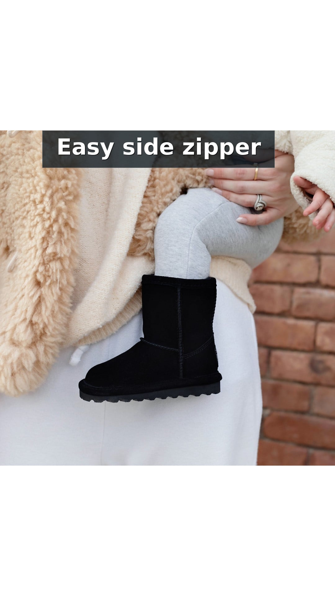 Bearpaw Elle Toddler Zipper - Toddler's Boots - 1962tz style detail 2: Easy side zipper