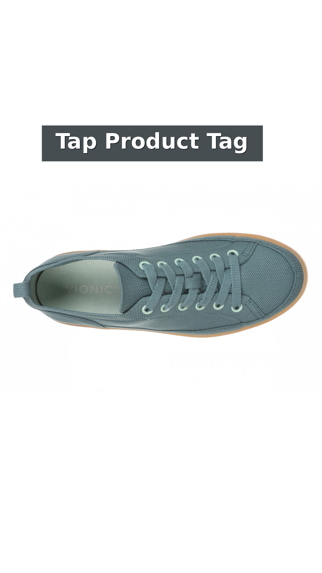 Vionic Winny Knit Women's Comfortable Orthotic Arch Support Knit Sneaker style detail 12: Tap Product Tag