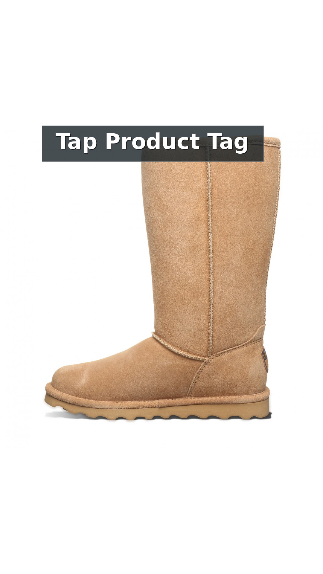 Bearpaw Elle Tall Women's Suede Boots - 1963w style detail 12: Tap Product Tag