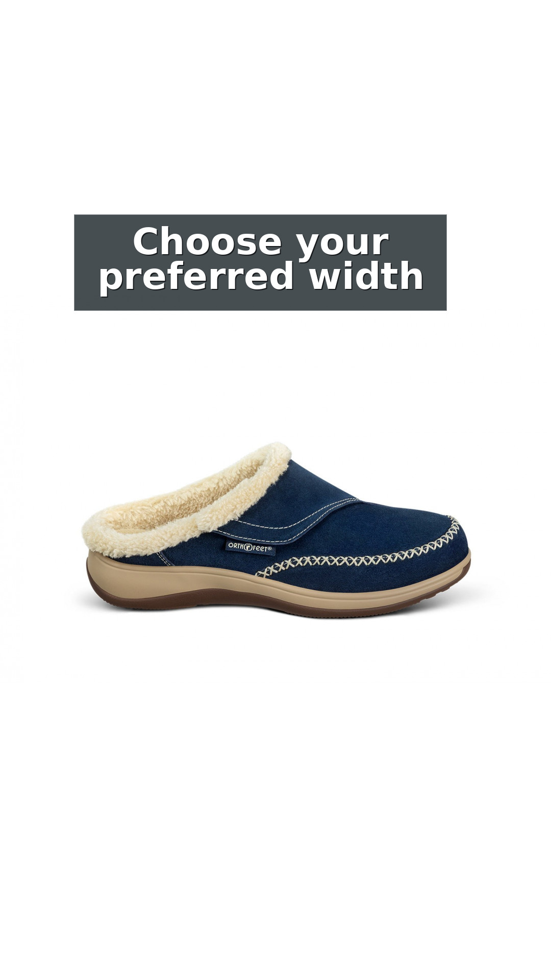 Orthofeet Charlotte Orthotic Comfort Women's Slippers style detail 9: Choose your preferred width