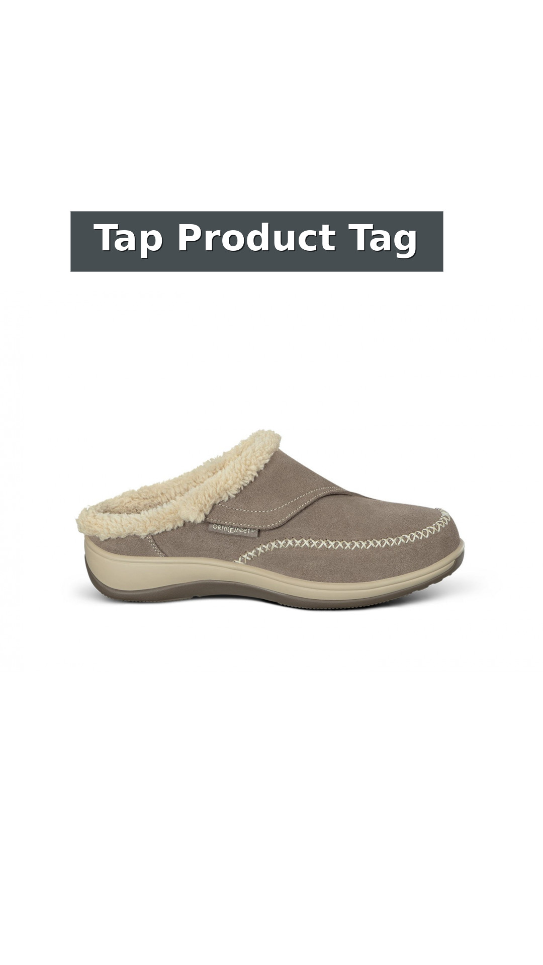 Orthofeet Charlotte Orthotic Comfort Women's Slippers style detail 12: Tap Product Tag