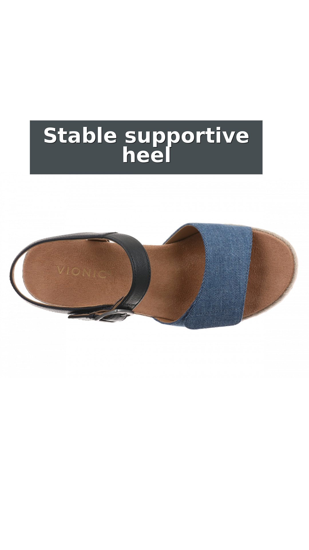 Vionic Sable Women's Platform Supportive Wedge Sandal style detail 7: Stable supportive heel