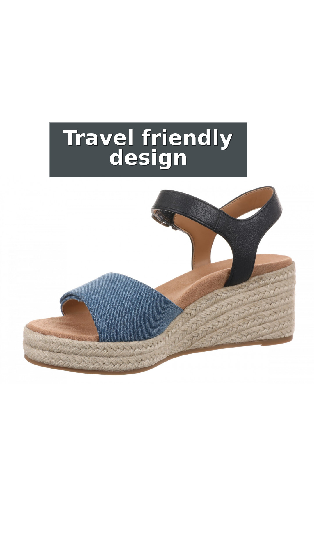 Vionic Sable Women's Platform Supportive Wedge Sandal style detail 8: Travel friendly design