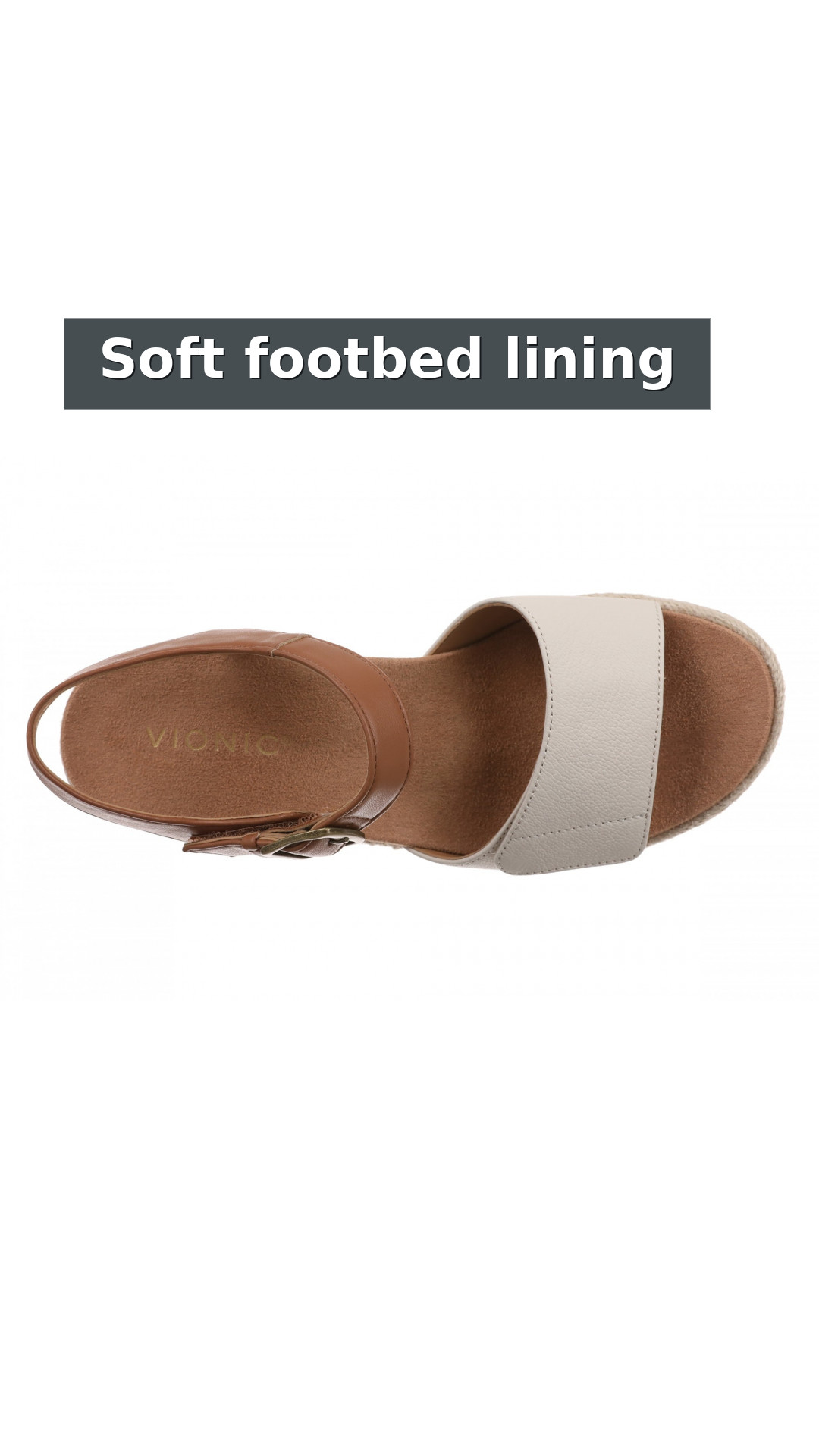 Vionic Sable Women's Platform Supportive Wedge Sandal style detail 10: Soft footbed lining