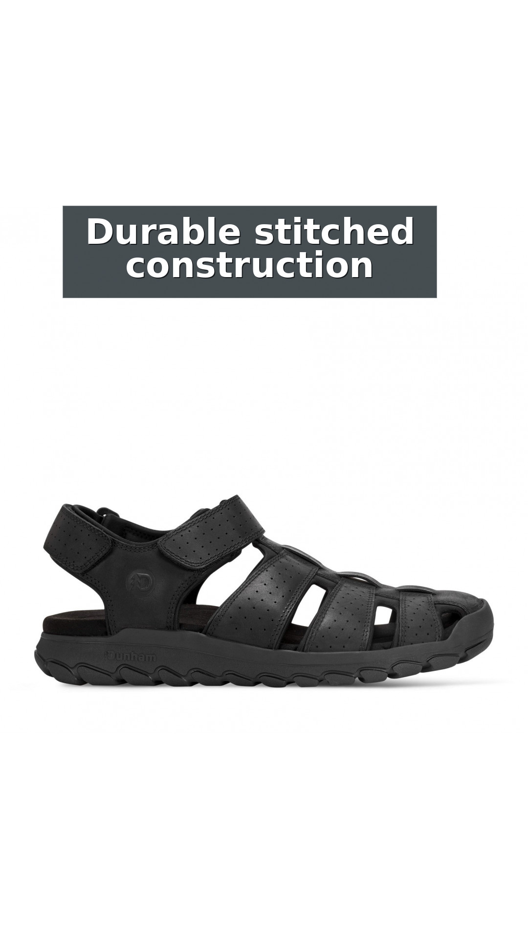 Rockport Norwood Cushioned Arch-Support Fisherman Men's Sandal style detail 10: Durable stitched construction