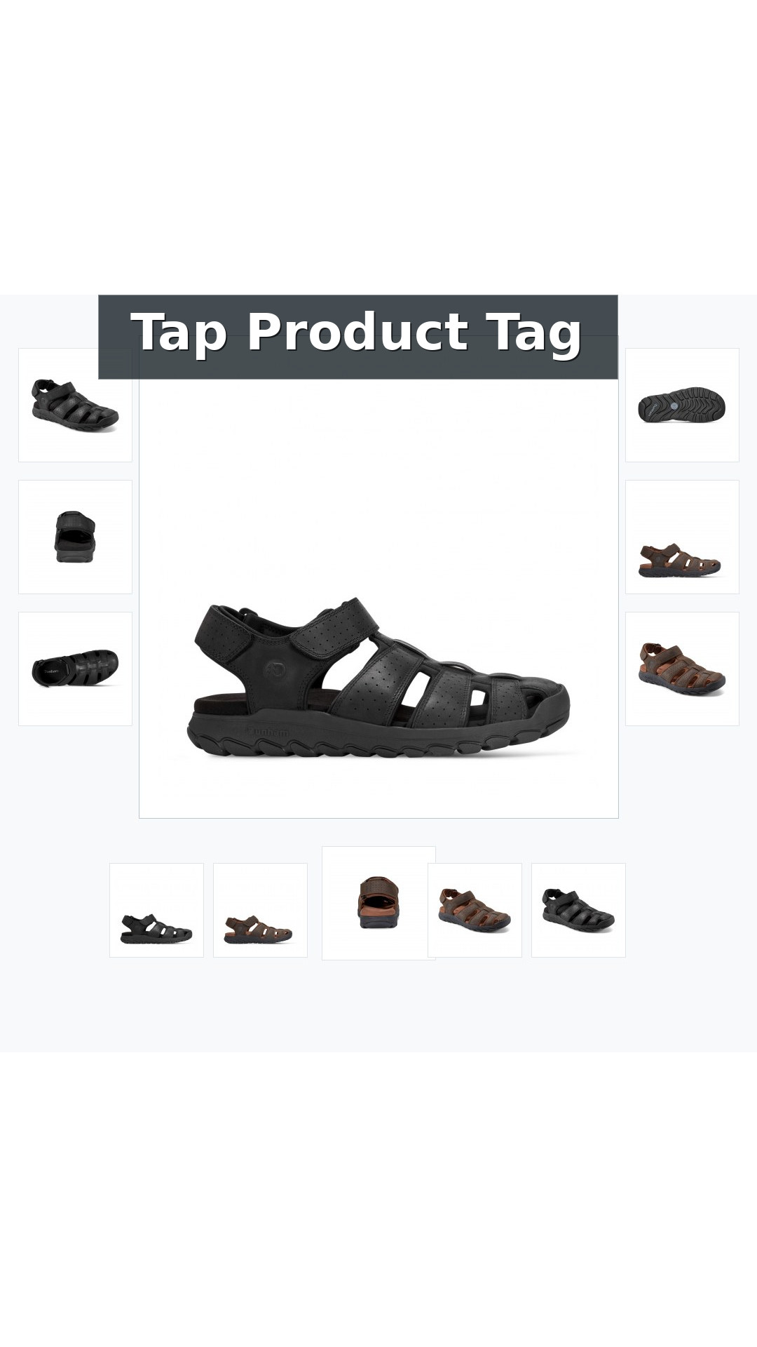 Rockport Norwood Cushioned Arch-Support Fisherman Men's Sandal style detail 12: Tap Product Tag
