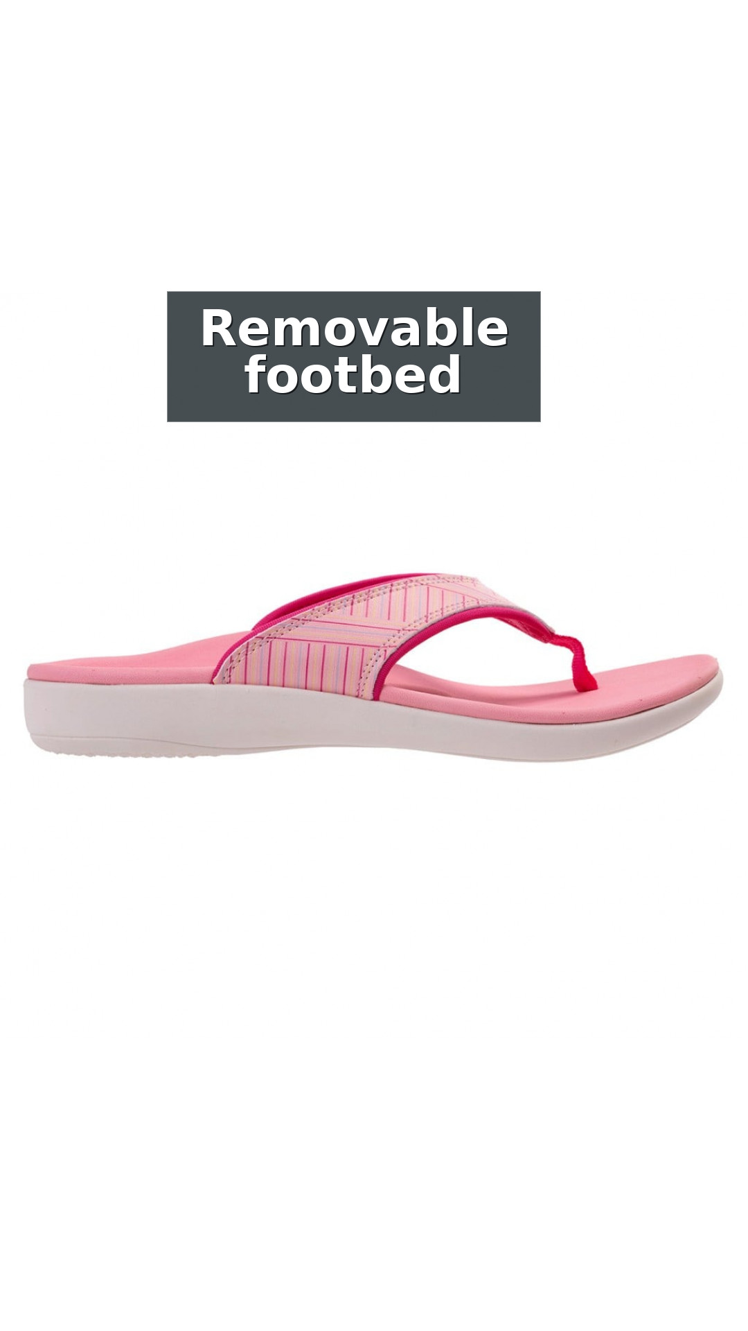 Revitalign Yumi Summer Stripe Orthotic Women's Sandals style detail 11: Removable footbed