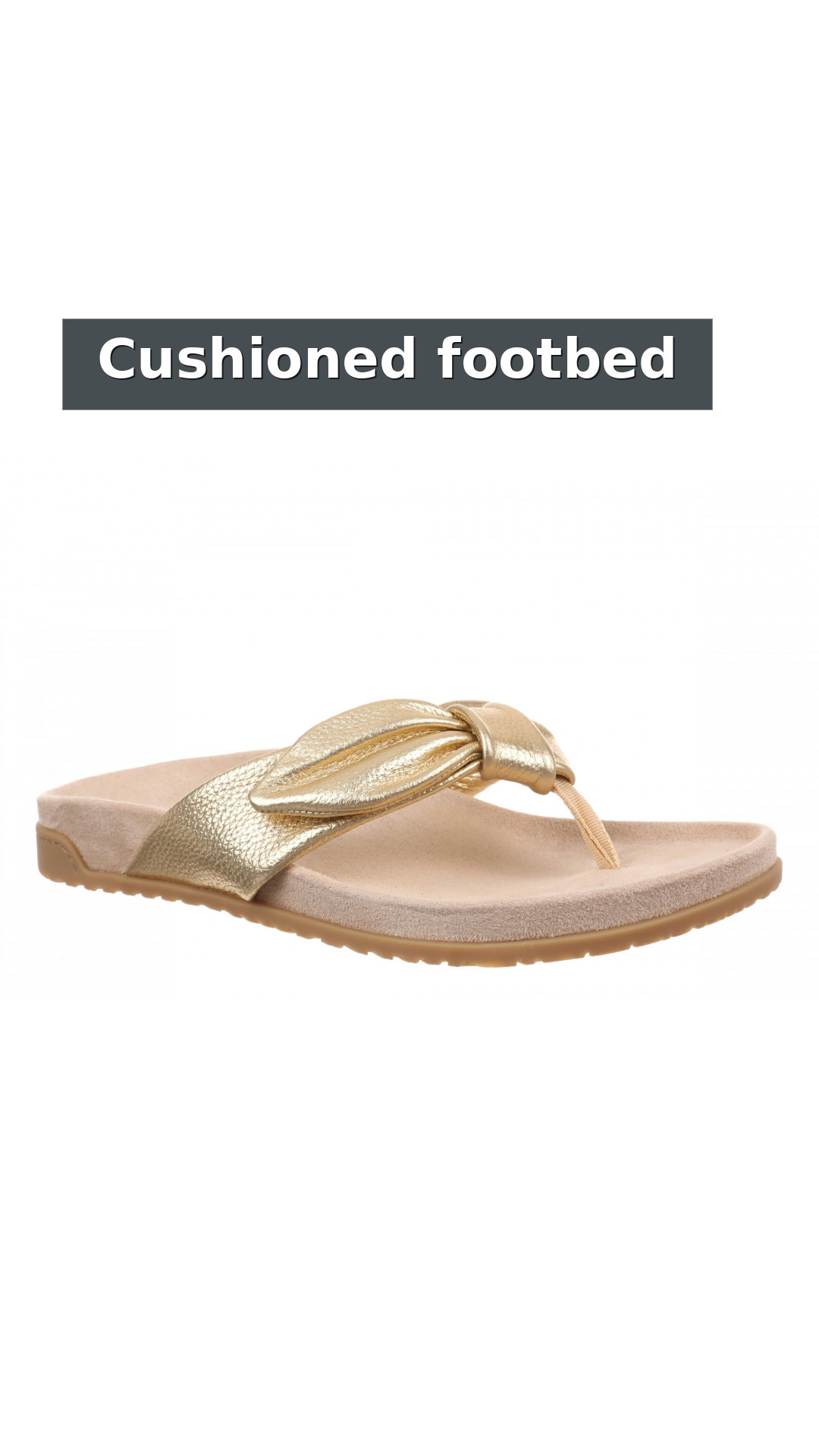 Vionic Eva Women's Orthotic Arch Support Comfort Thong Sandal style detail 3: Cushioned footbed