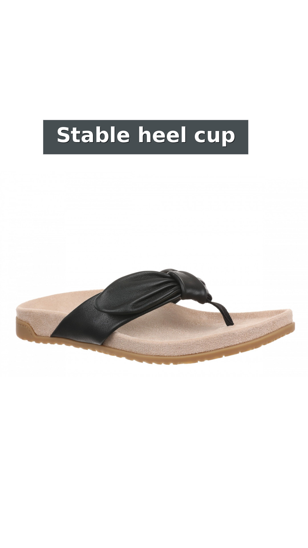 Vionic Eva Women's Orthotic Arch Support Comfort Thong Sandal style detail 6: Stable heel cup