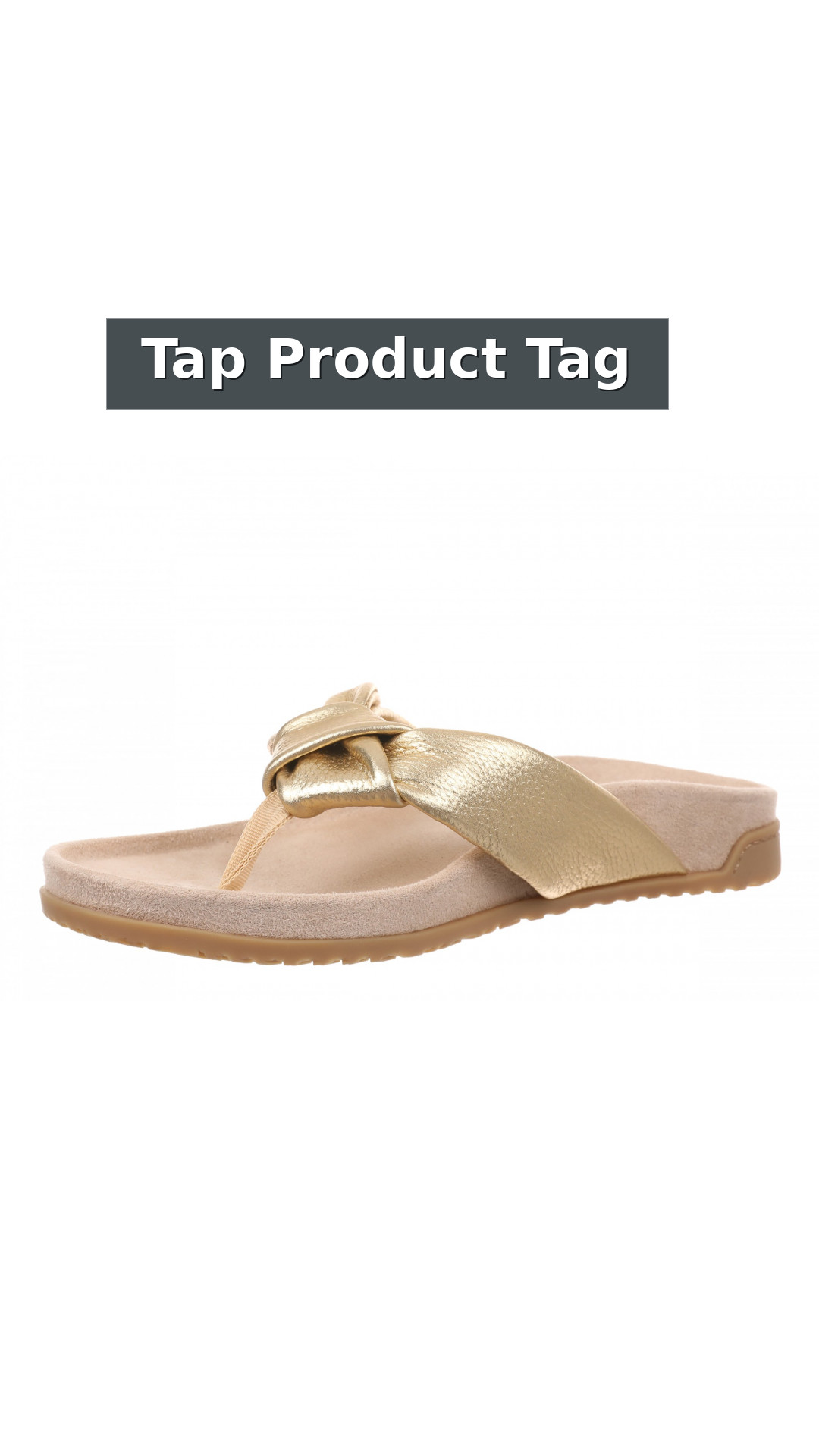 Vionic Eva Women's Orthotic Arch Support Comfort Thong Sandal style detail 12: Tap Product Tag
