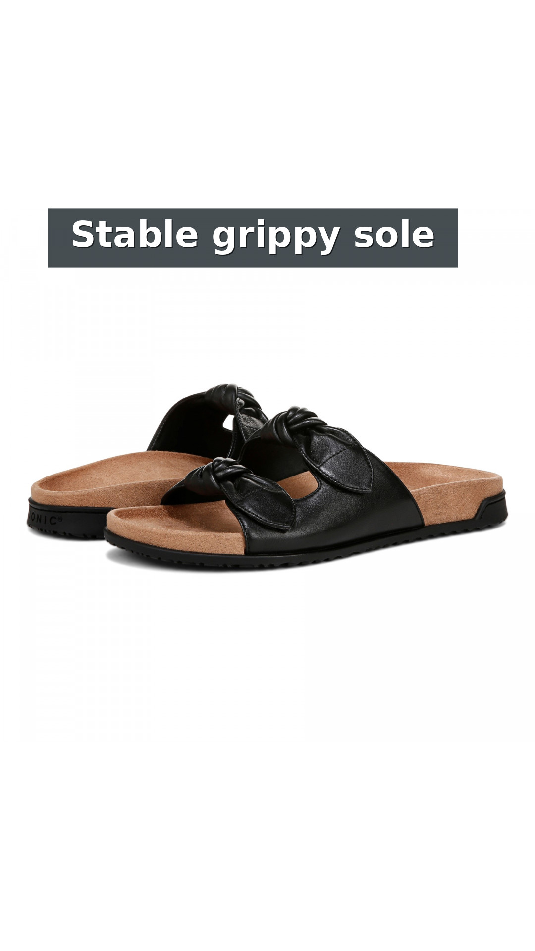 Vionic Elara Women's Orthotic Comfort Slide Sandals style detail 10: Stable grippy sole