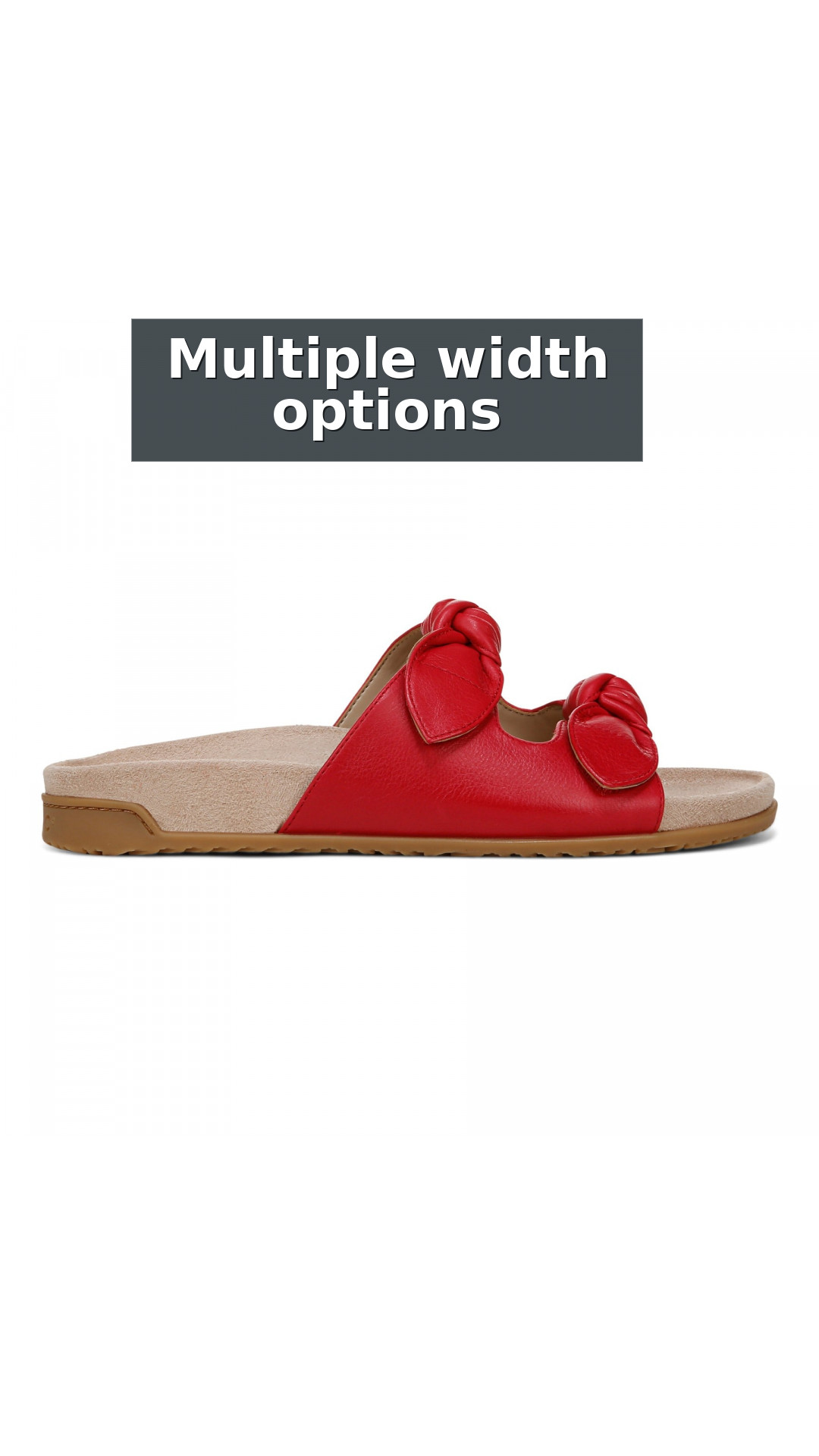 Vionic Elara Women's Orthotic Comfort Slide Sandals style detail 11: Multiple width options