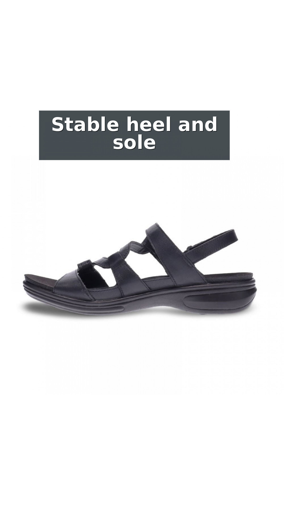 Revere Emerald 3 Strap Women's Comfort Adjustable Sandals style detail 9: Stable heel and sole