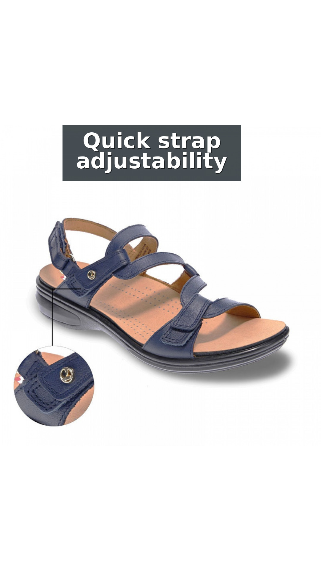 Revere Emerald 3 Strap Women's Comfort Adjustable Sandals style detail 10: Quick strap adjustability