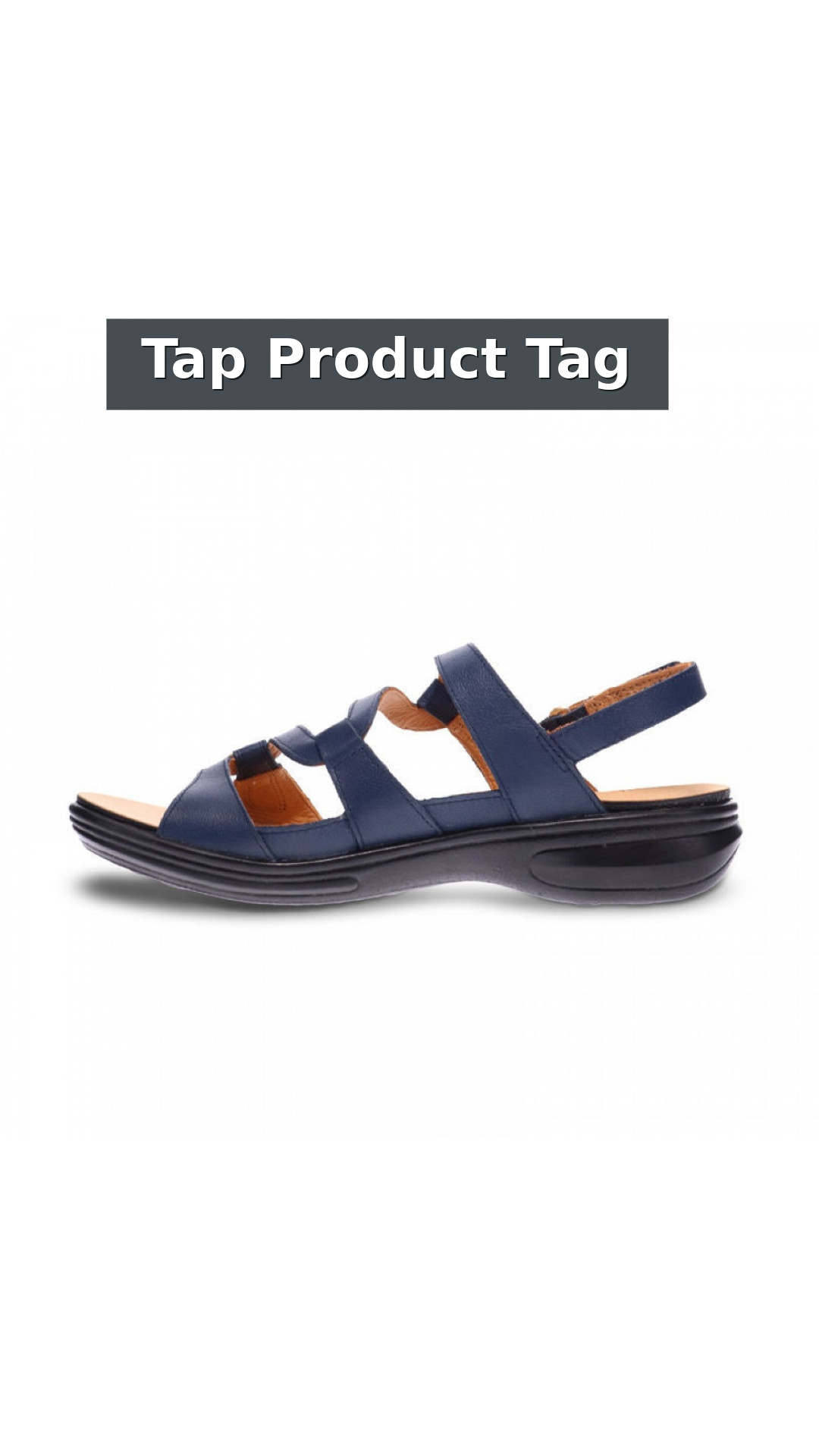 Revere Emerald 3 Strap Women's Comfort Adjustable Sandals style detail 12: Tap Product Tag