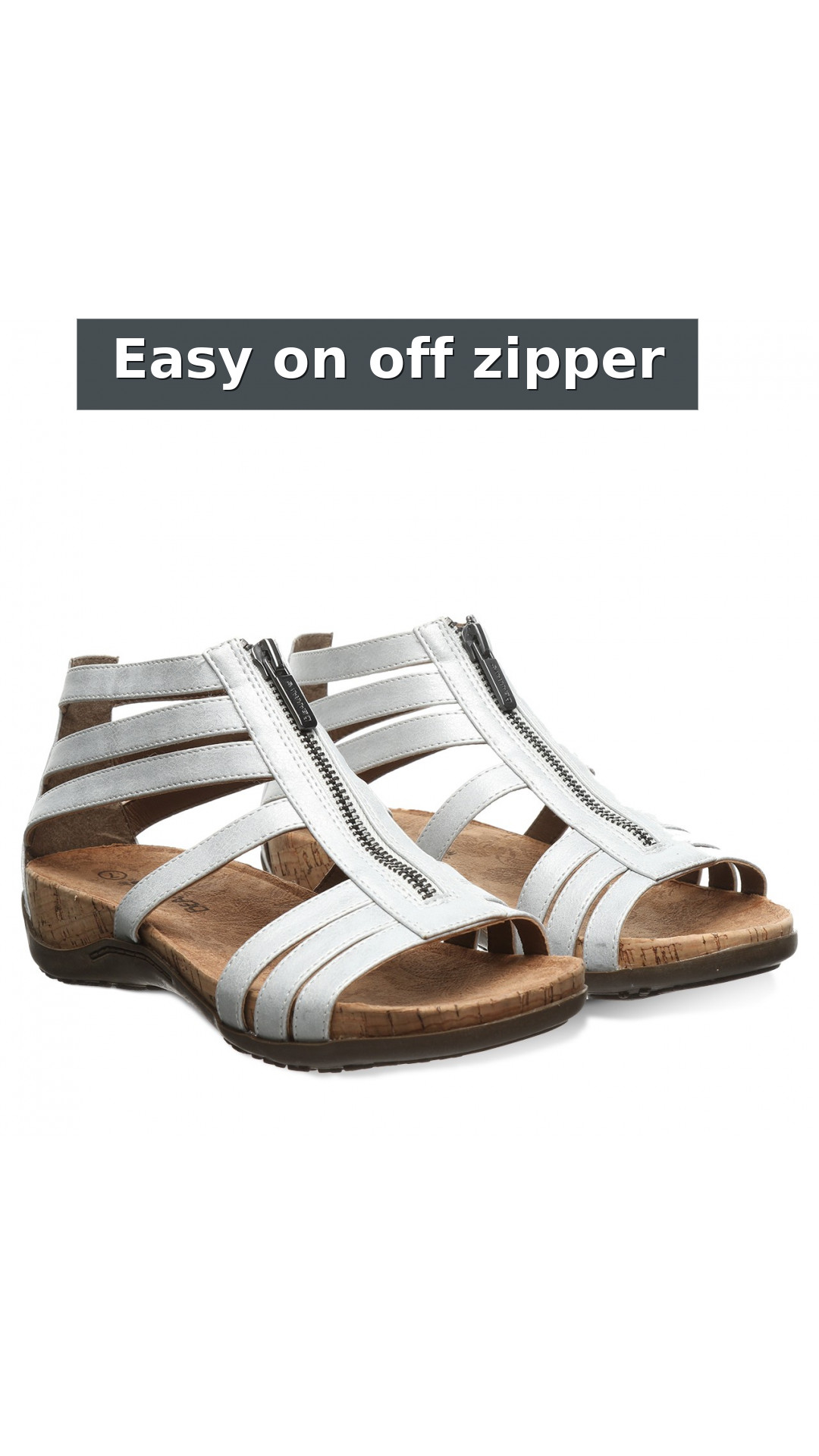 Bearpaw Layla Ii Women's Cushioned Comfort Sandals style detail 10: Easy on off zipper
