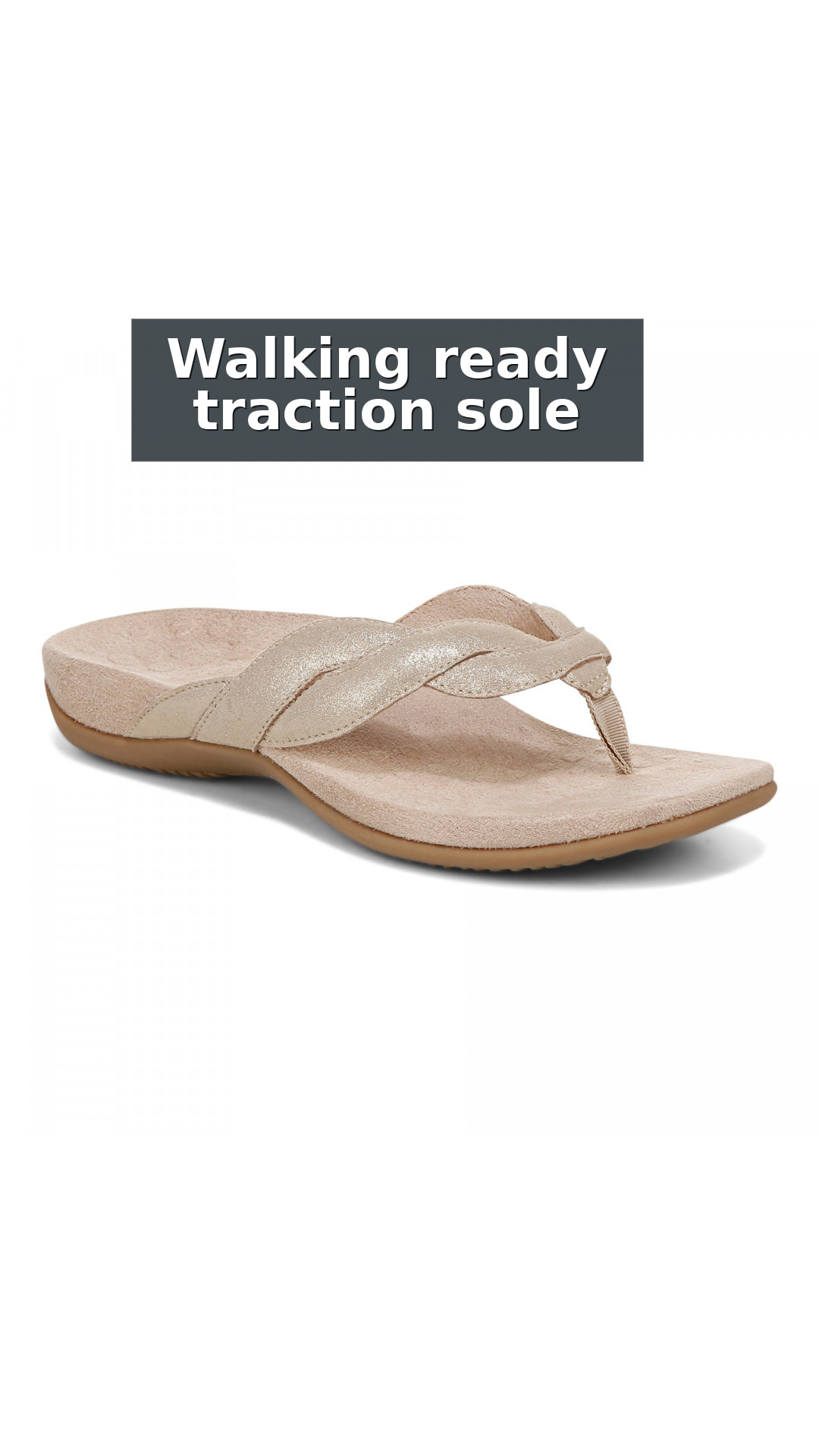 Vionic Bella Braid Women's Supportive Sandal style detail 6: Walking ready traction sole