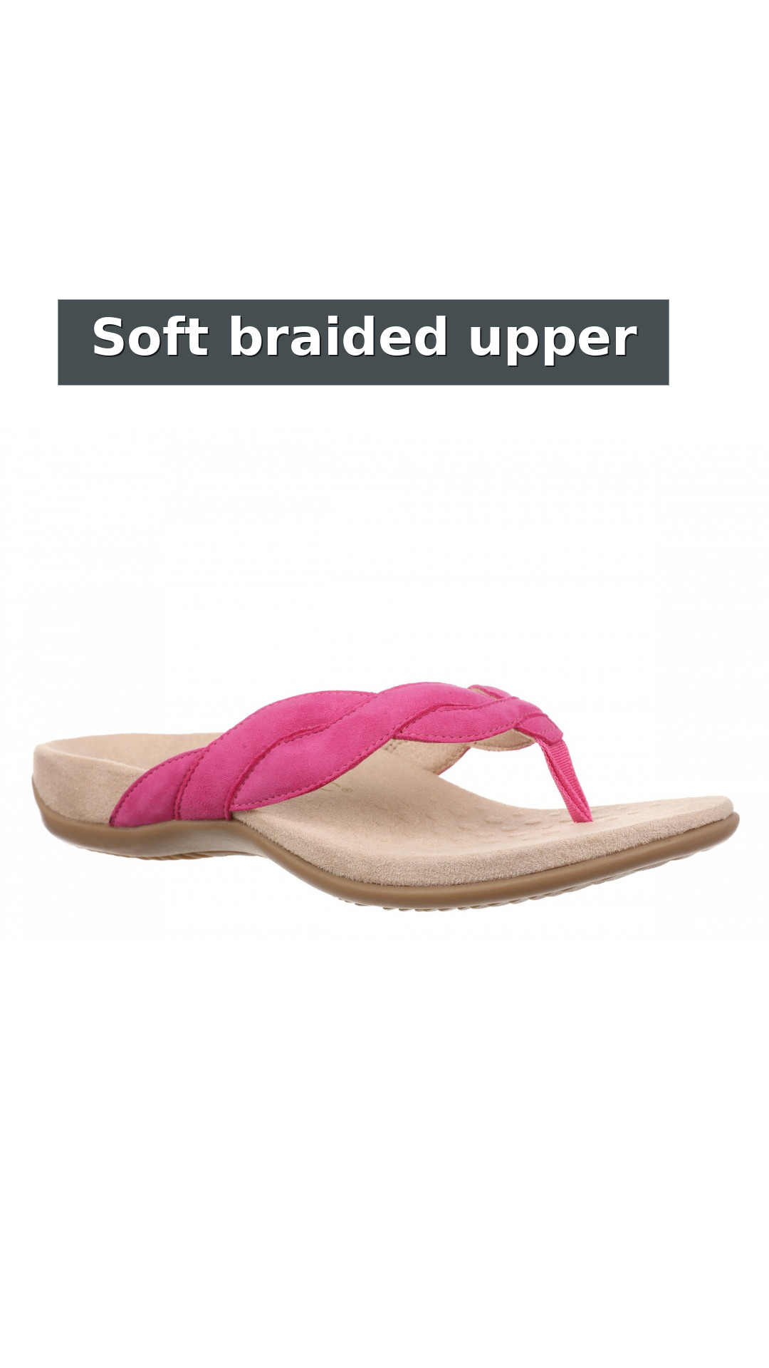 Vionic Bella Braid Women's Supportive Sandal style detail 7: Soft braided upper