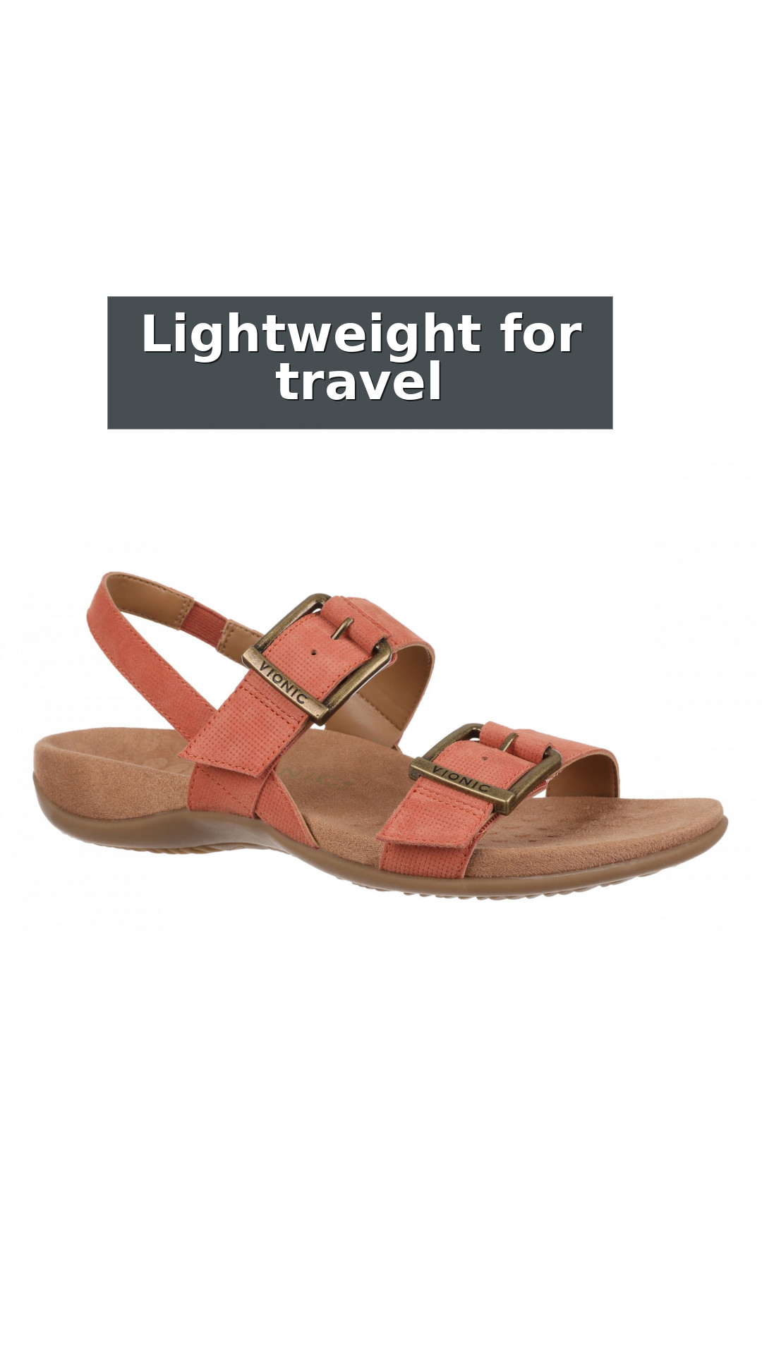 Vionic Reese Women's Slingback Sandal style detail 5: Lightweight for travel