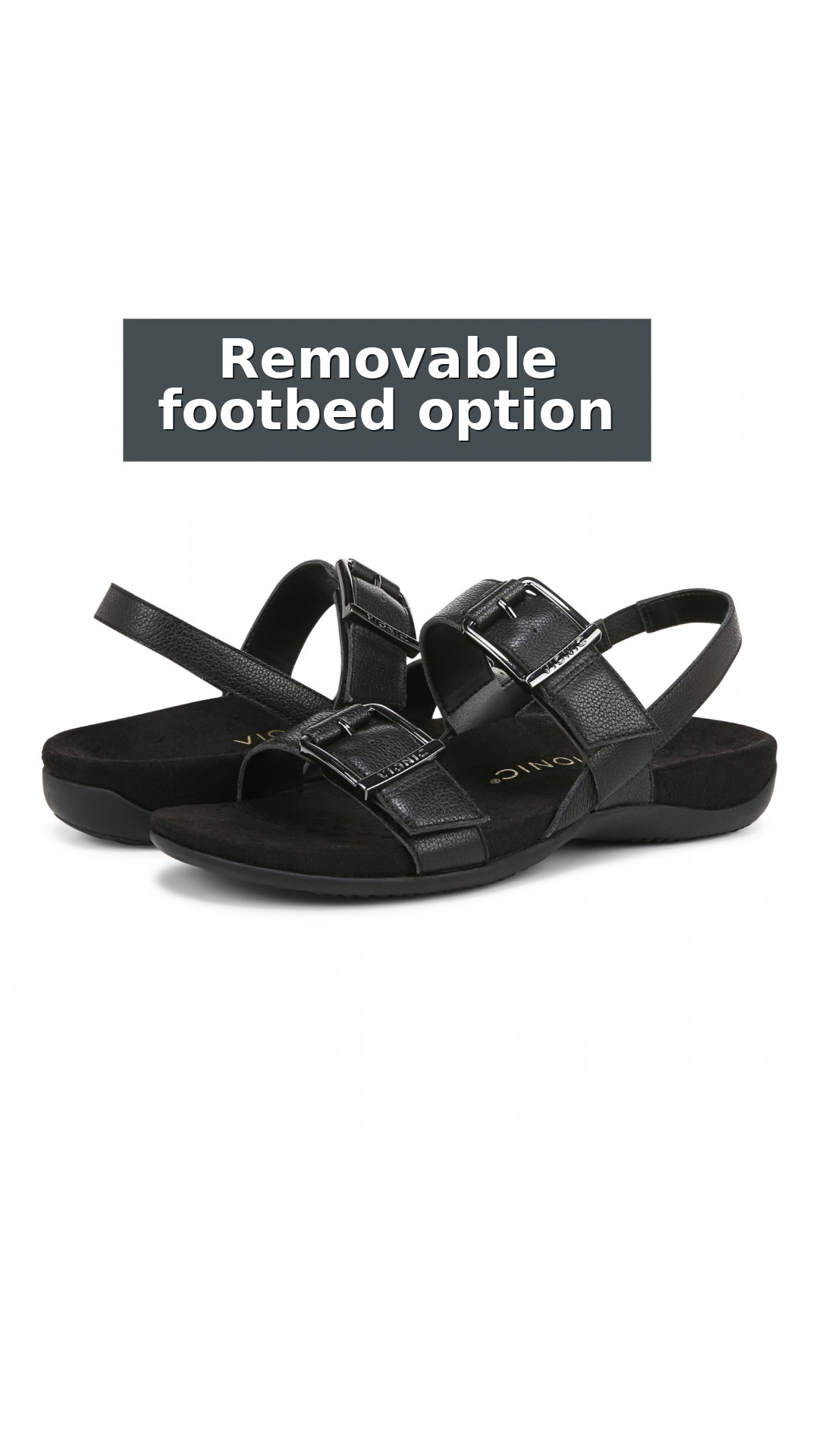 Vionic Reese Women's Slingback Sandal style detail 11: Removable footbed option