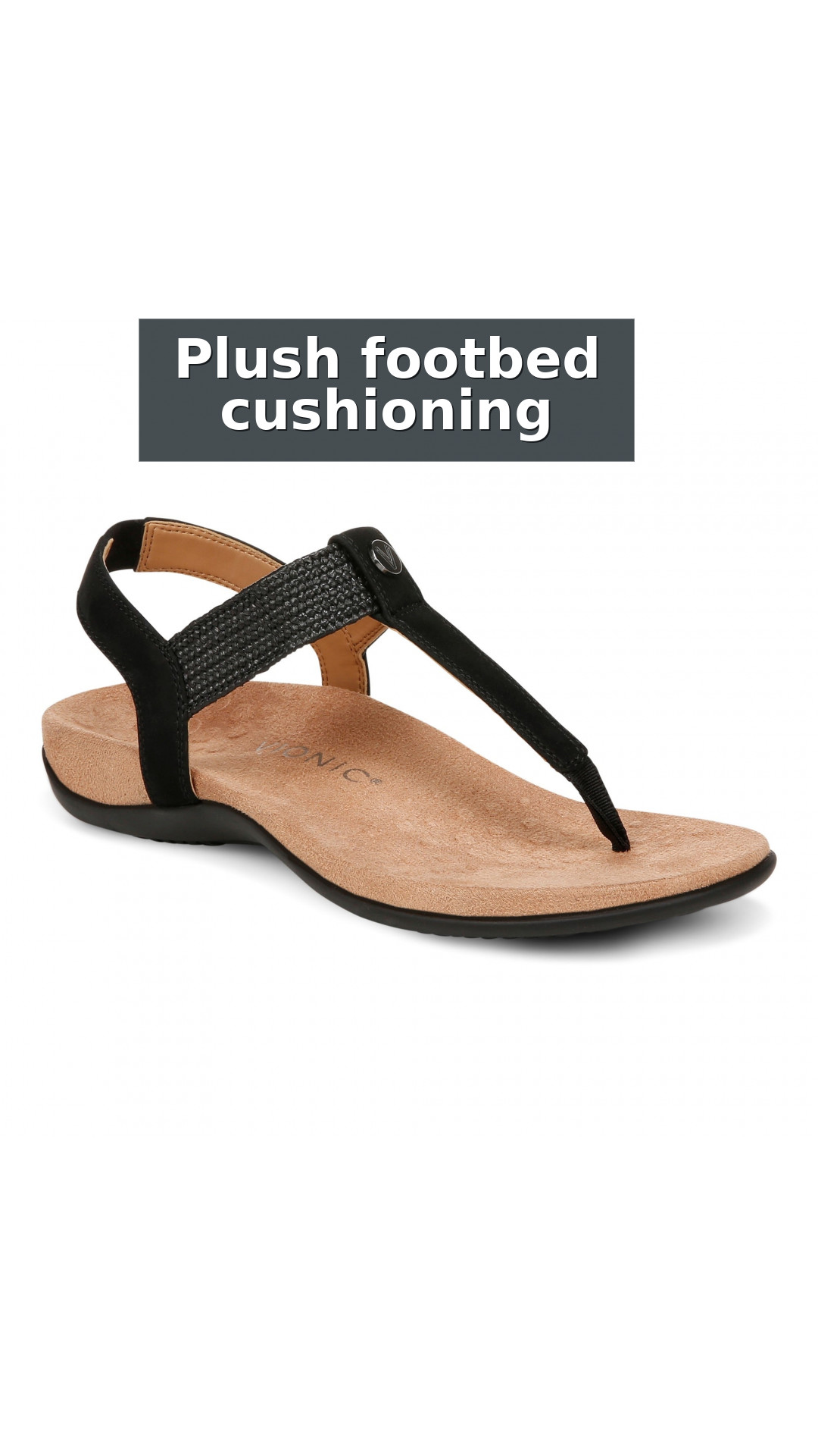 Vionic Brea Women's Toe Post Comfort Sandal style detail 3: Plush footbed cushioning