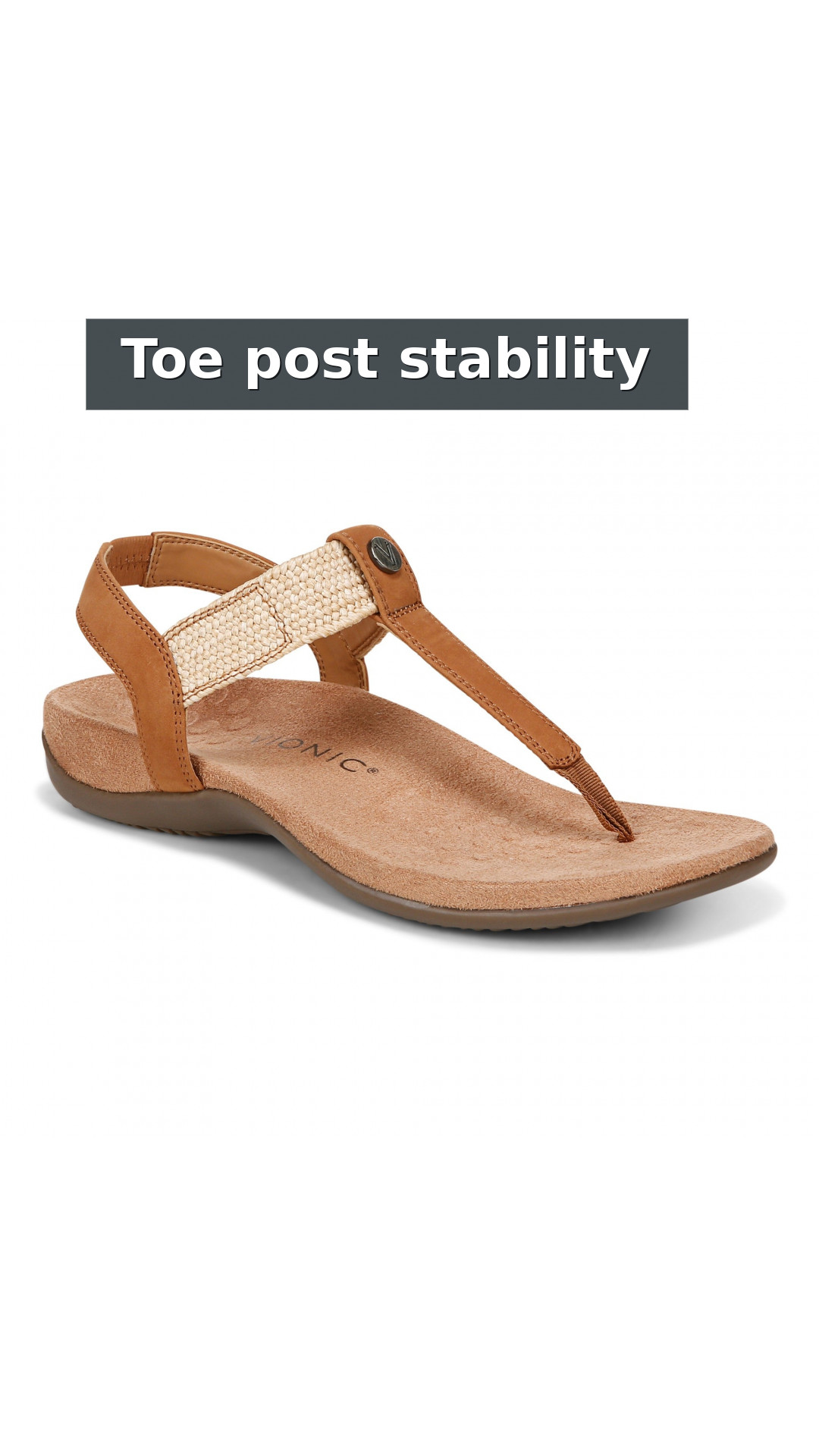 Vionic Brea Women's Toe Post Comfort Sandal style detail 4: Toe post stability