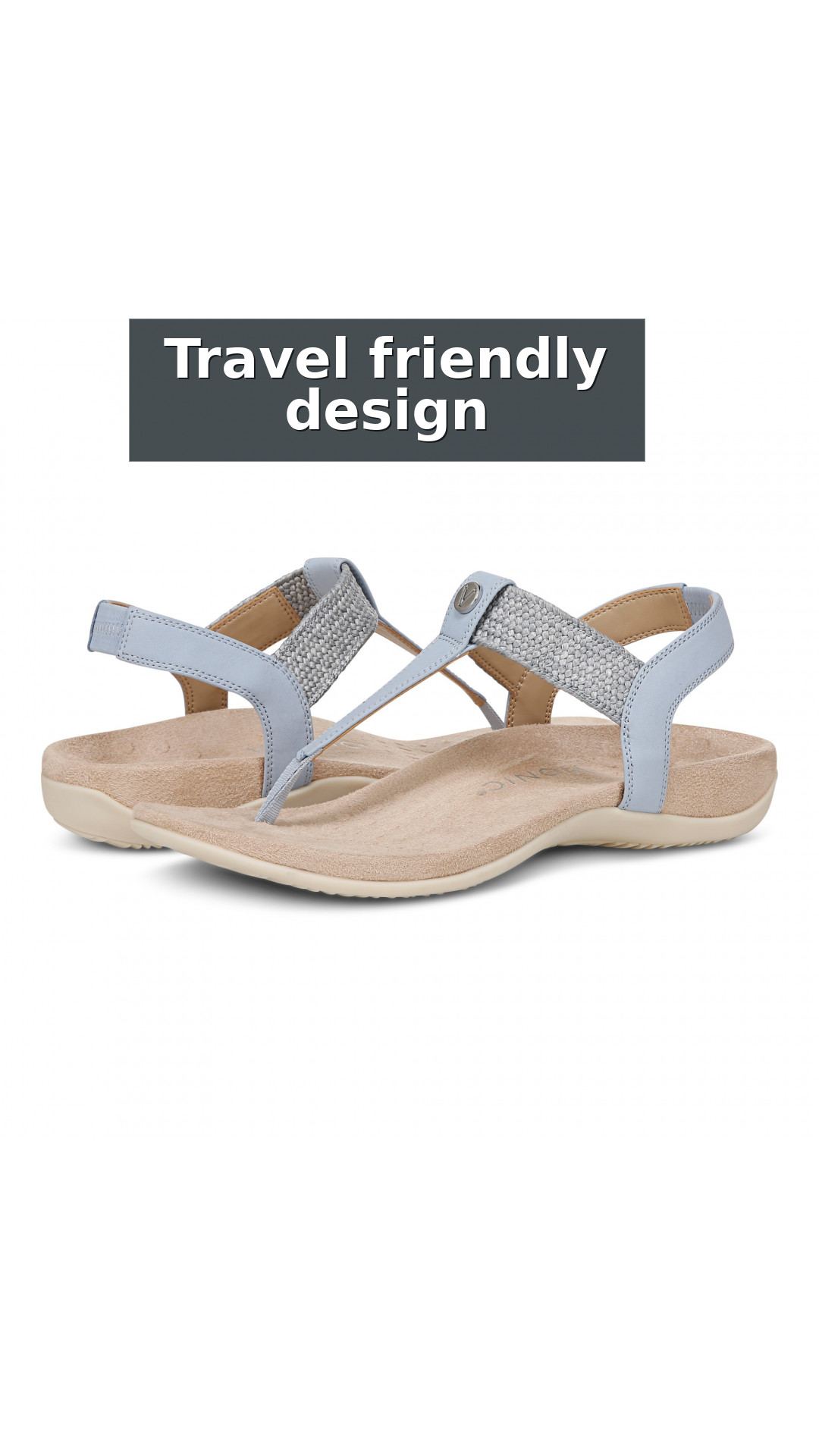Vionic Brea Women's Toe Post Comfort Sandal style detail 8: Travel friendly design