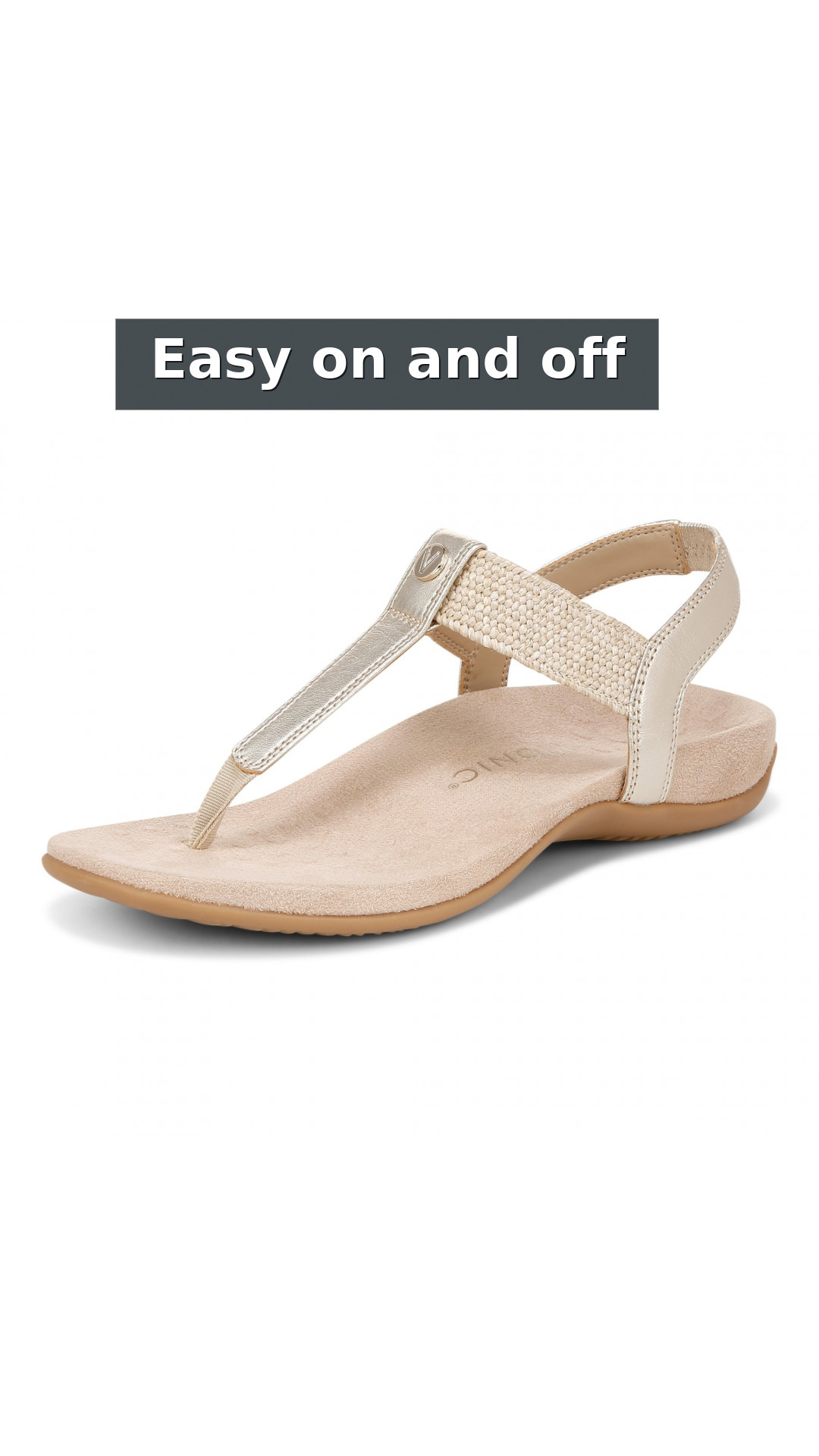 Vionic Brea Women's Toe Post Comfort Sandal style detail 10: Easy on and off