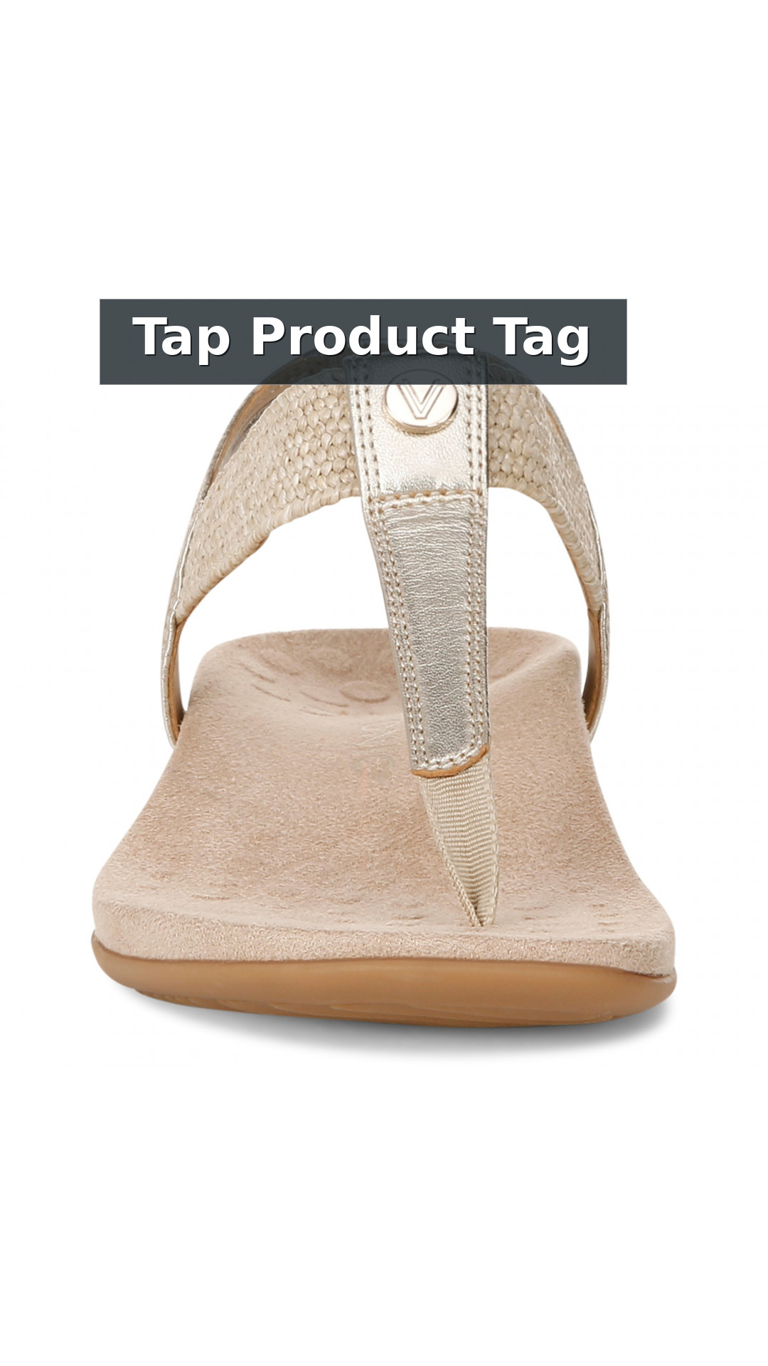 Vionic Brea Women's Toe Post Comfort Sandal style detail 12: Tap Product Tag