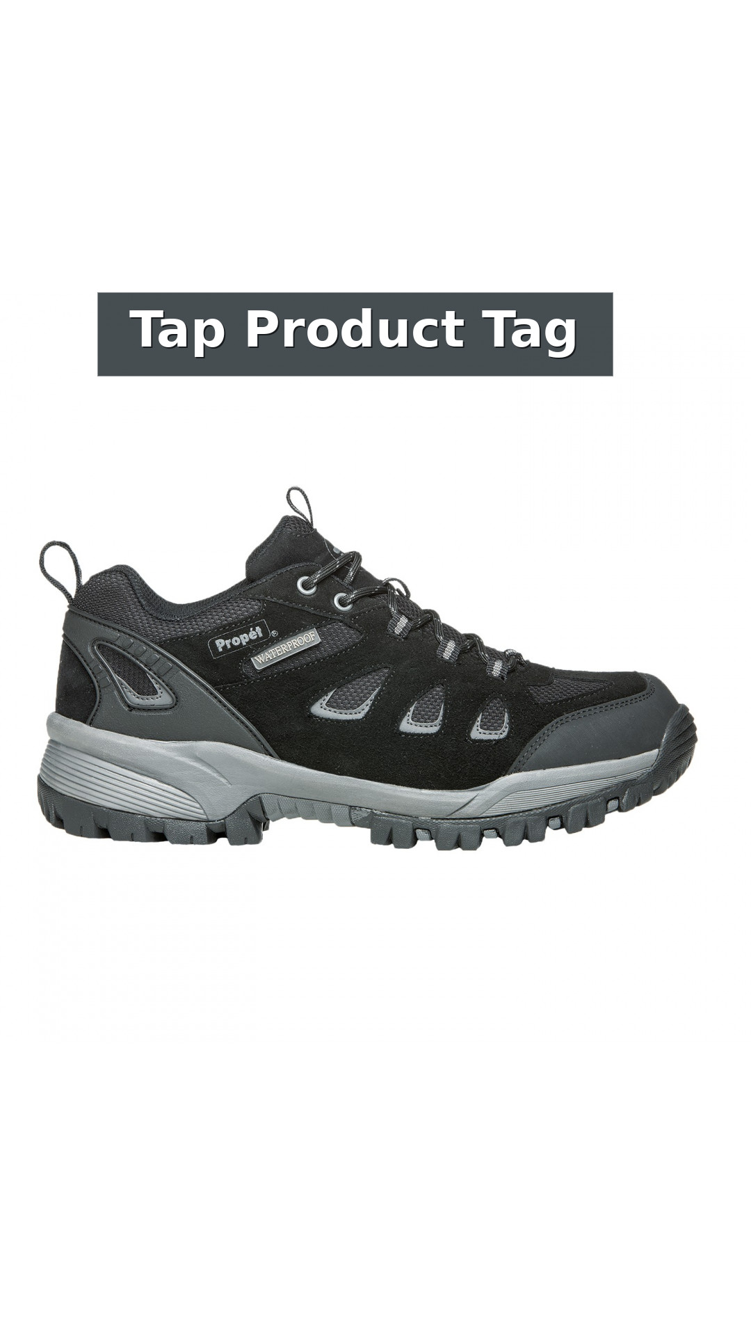 Propet Ridge Walker - Men's Orthopedic Waterproof Hiking Shoe style detail 12: Tap Product Tag