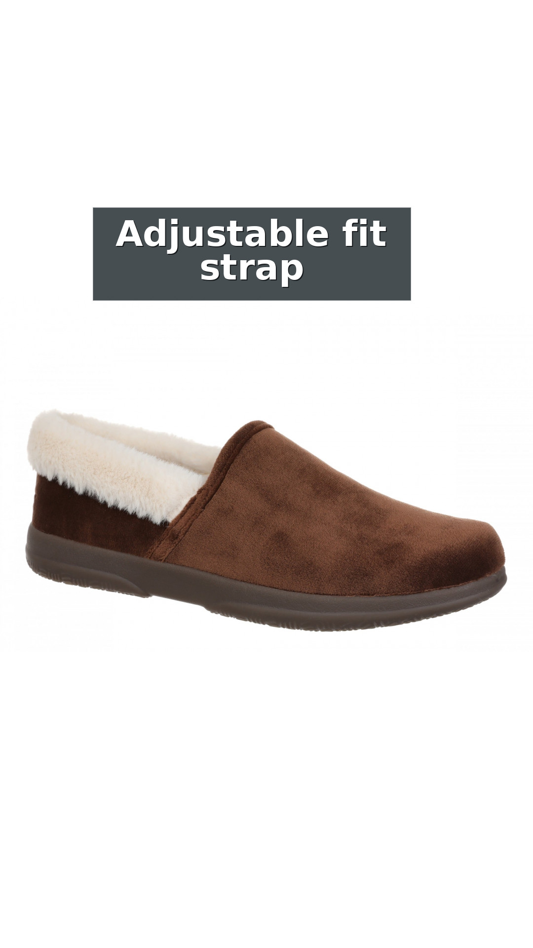Vionic Clare Slipper - Women's Cozy Orthotic Arch Support Slippers style detail 6: Adjustable fit strap
