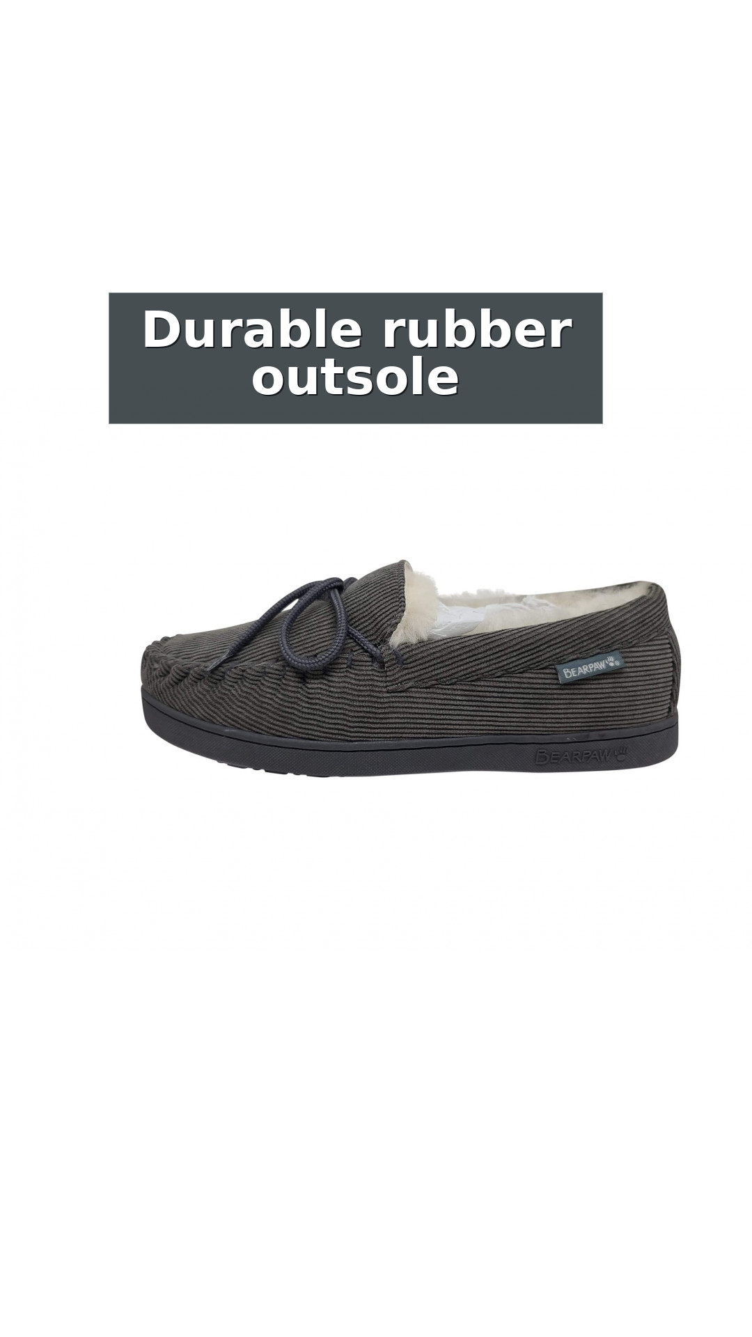 Bearpaw Moc Ii Men's Moccasin Slippers style detail 7: Durable rubber outsole